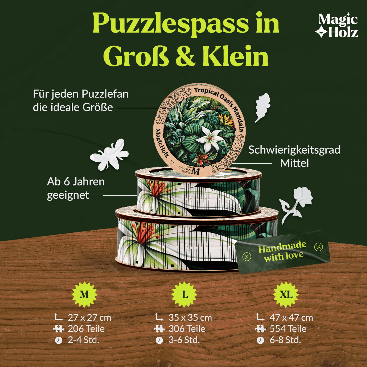 Oasis tropicale | Puzzle en bois Mandala MagicHolz