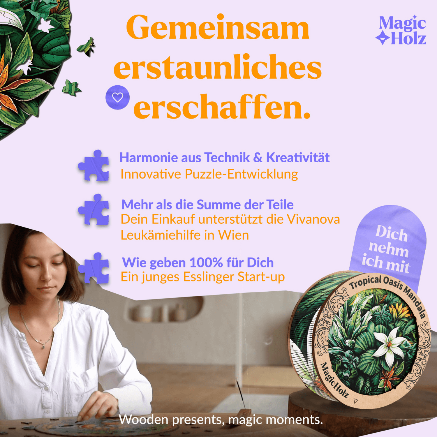 Oasis tropicale | Puzzle en bois Mandala MagicHolz