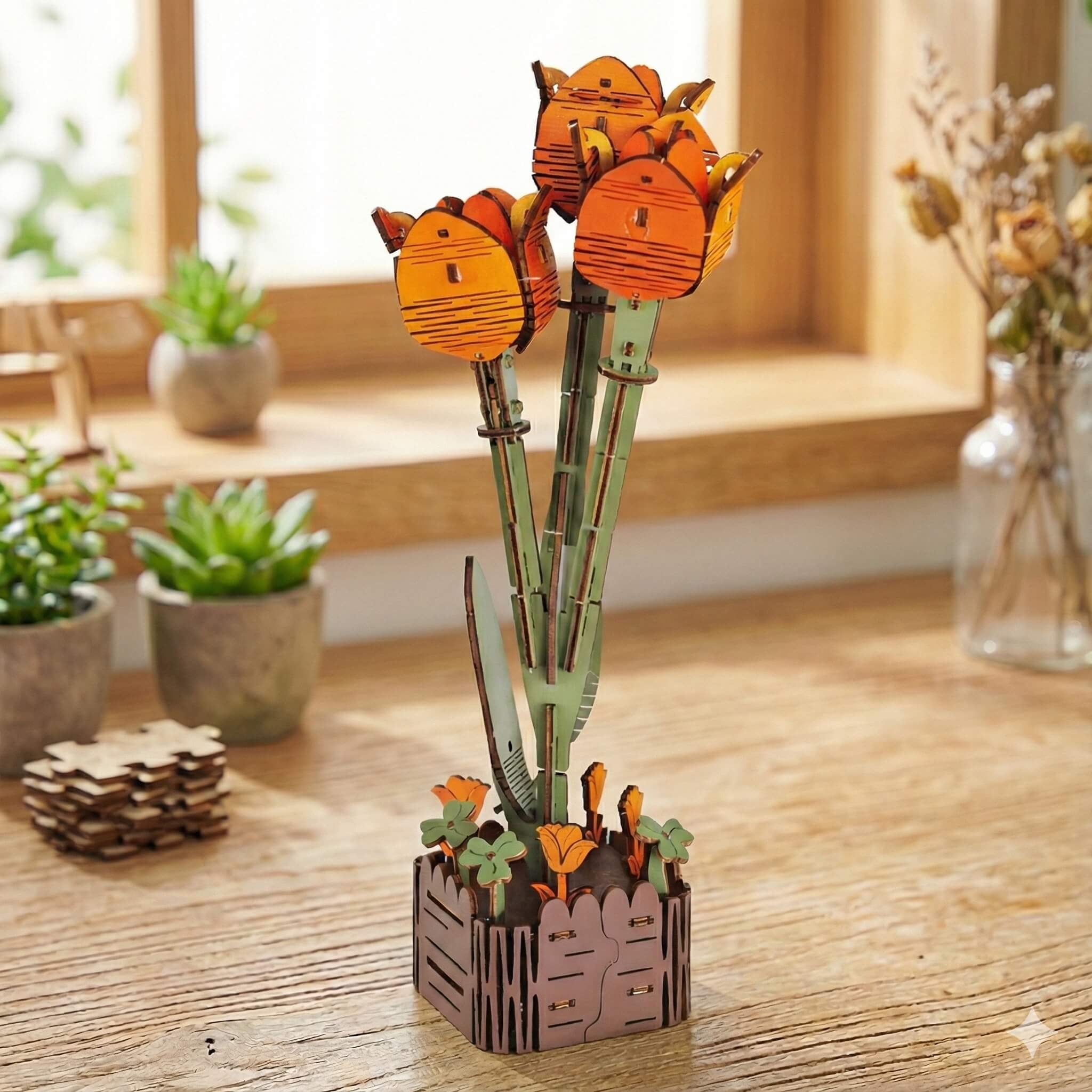 Wooden flowers - Timeless flowers made of wood 🌼