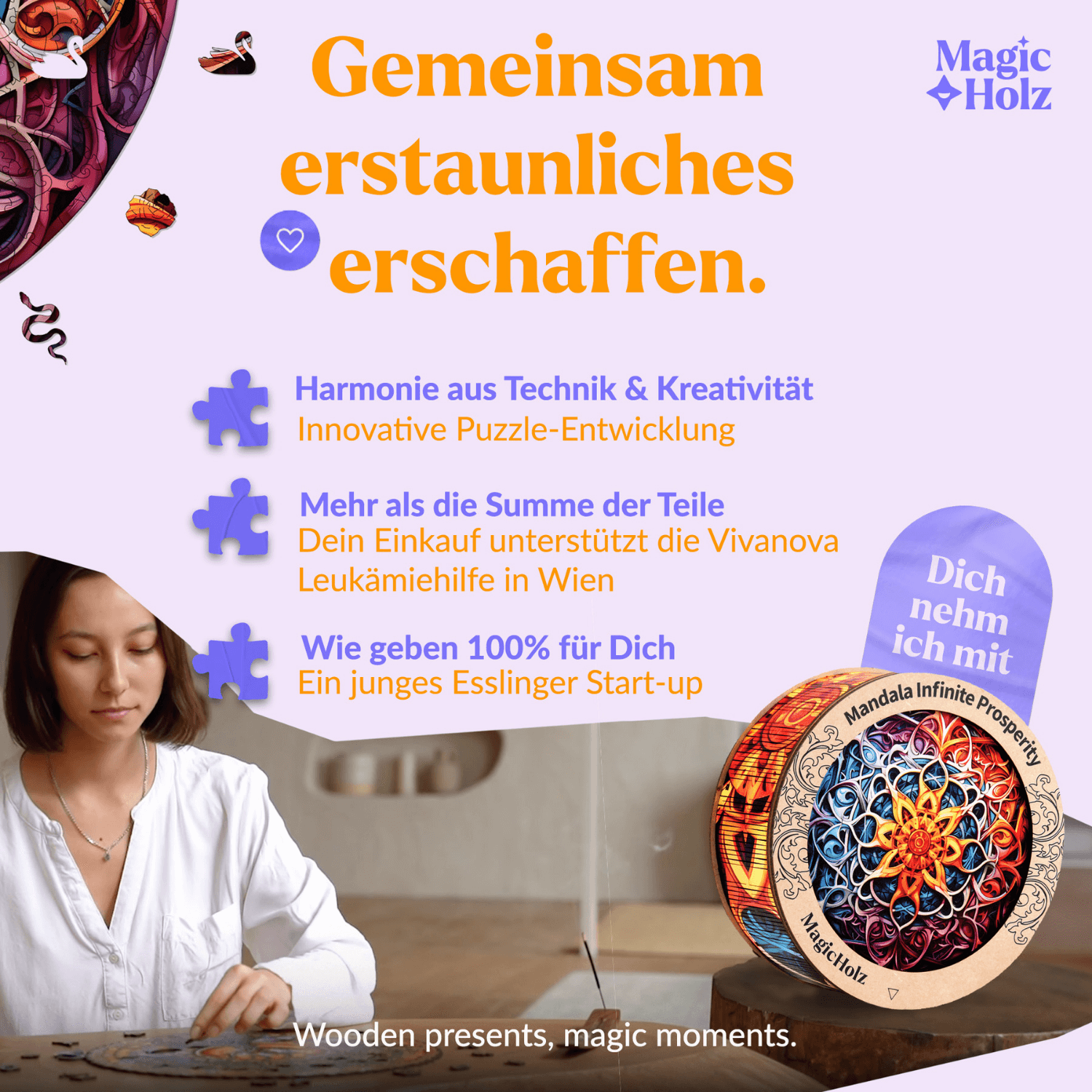 Richesse infinie | Puzzle en bois Mandala MagicHolz