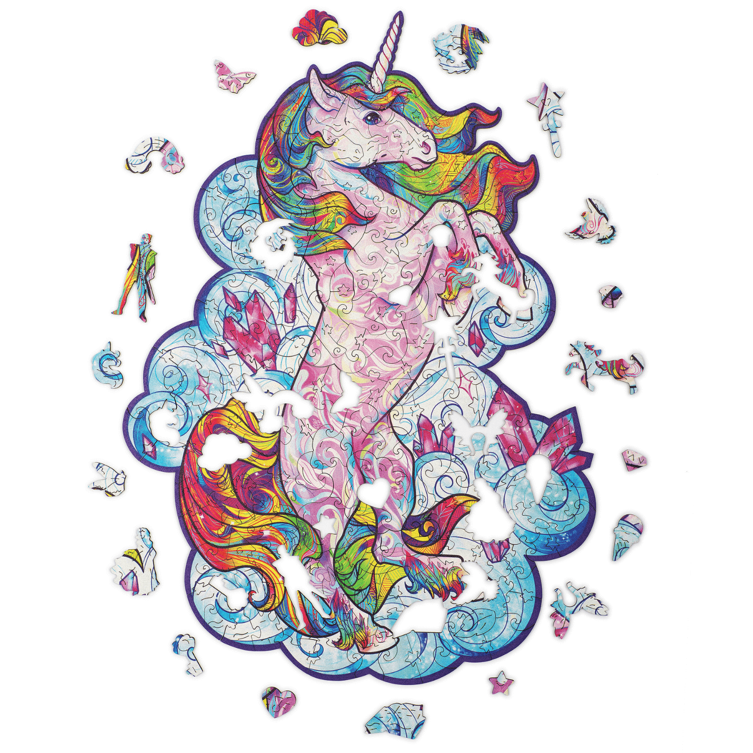 Inspirierendes Einhorn-Holzpuzzle-Unidragon--