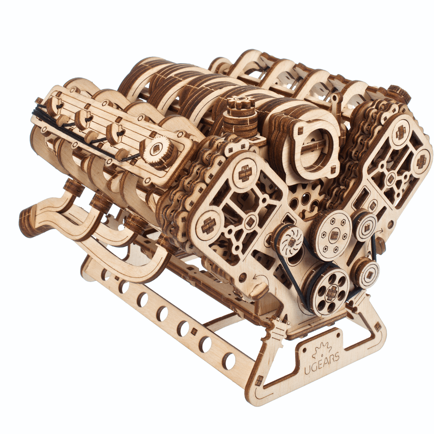 V8-Motor | Maßstab 1:6 Mechanisches Holzpuzzle Ugears