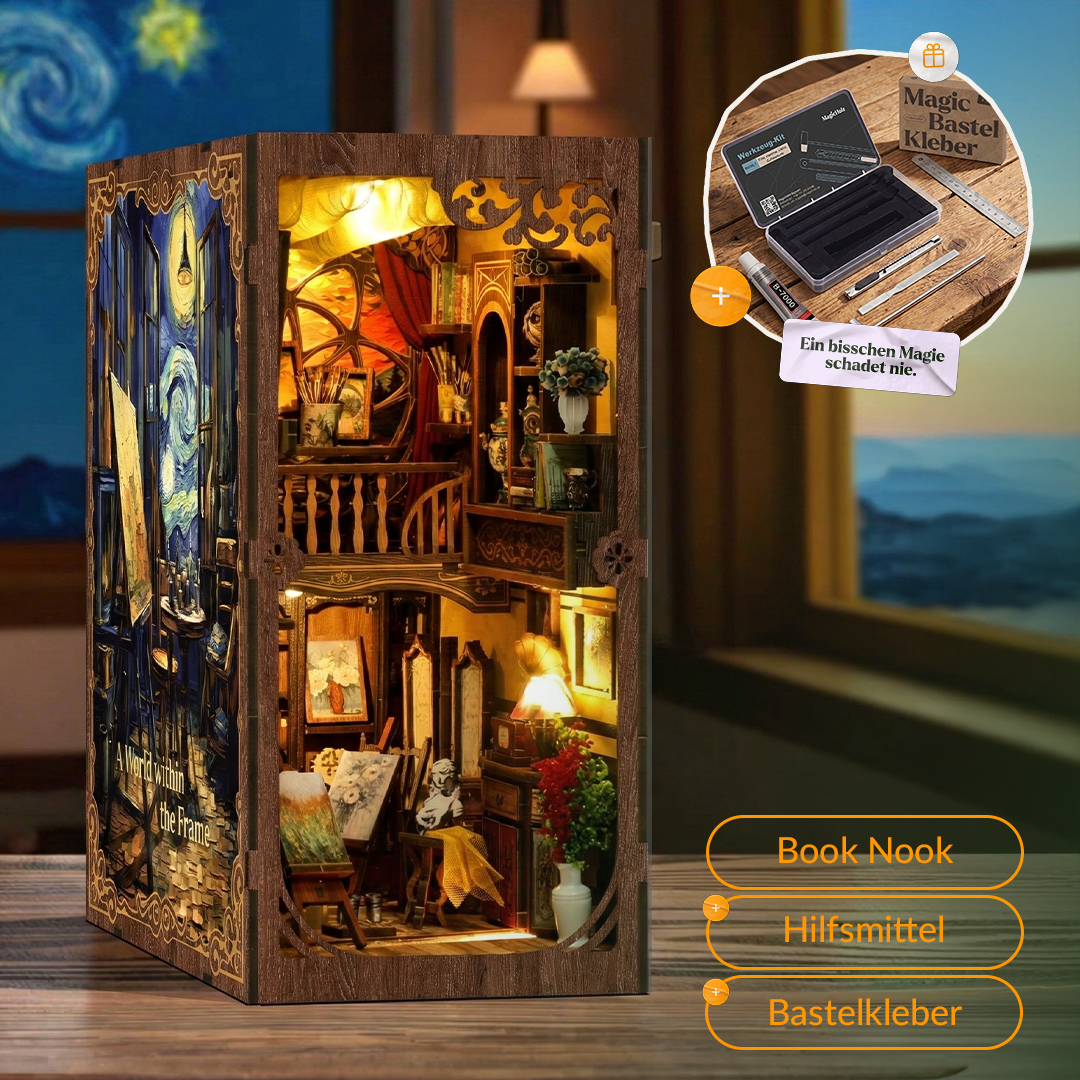 Van Gogh Book-Nook — Création artistique pour la fête des Mères avec lumière Book Nook MagicHolz