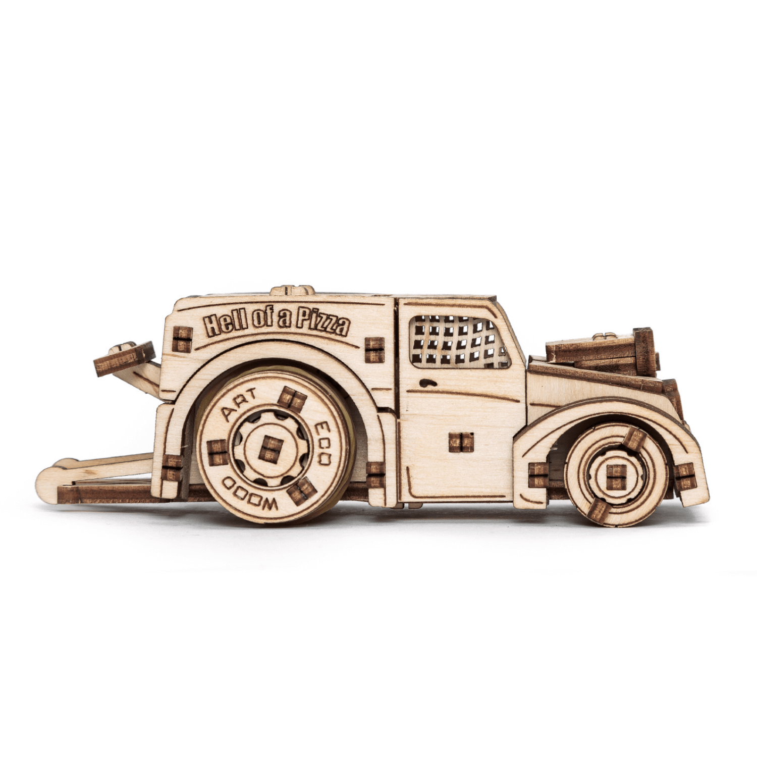 Action-Vehicle Set-Puzzle mécanique en bois-Eco-Wood-Art--