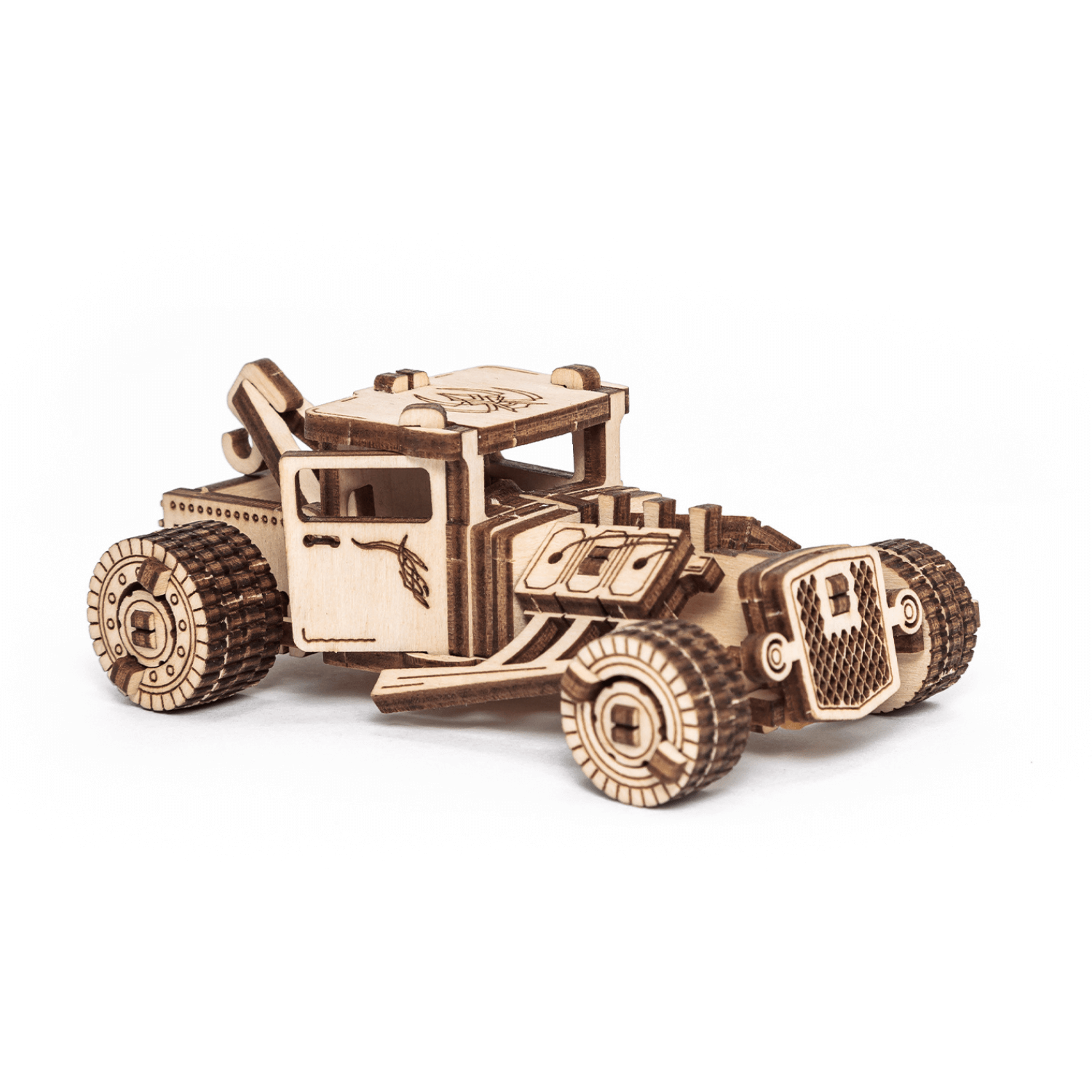 Action-Vehicle Set-Puzzle mécanique en bois-Eco-Wood-Art--