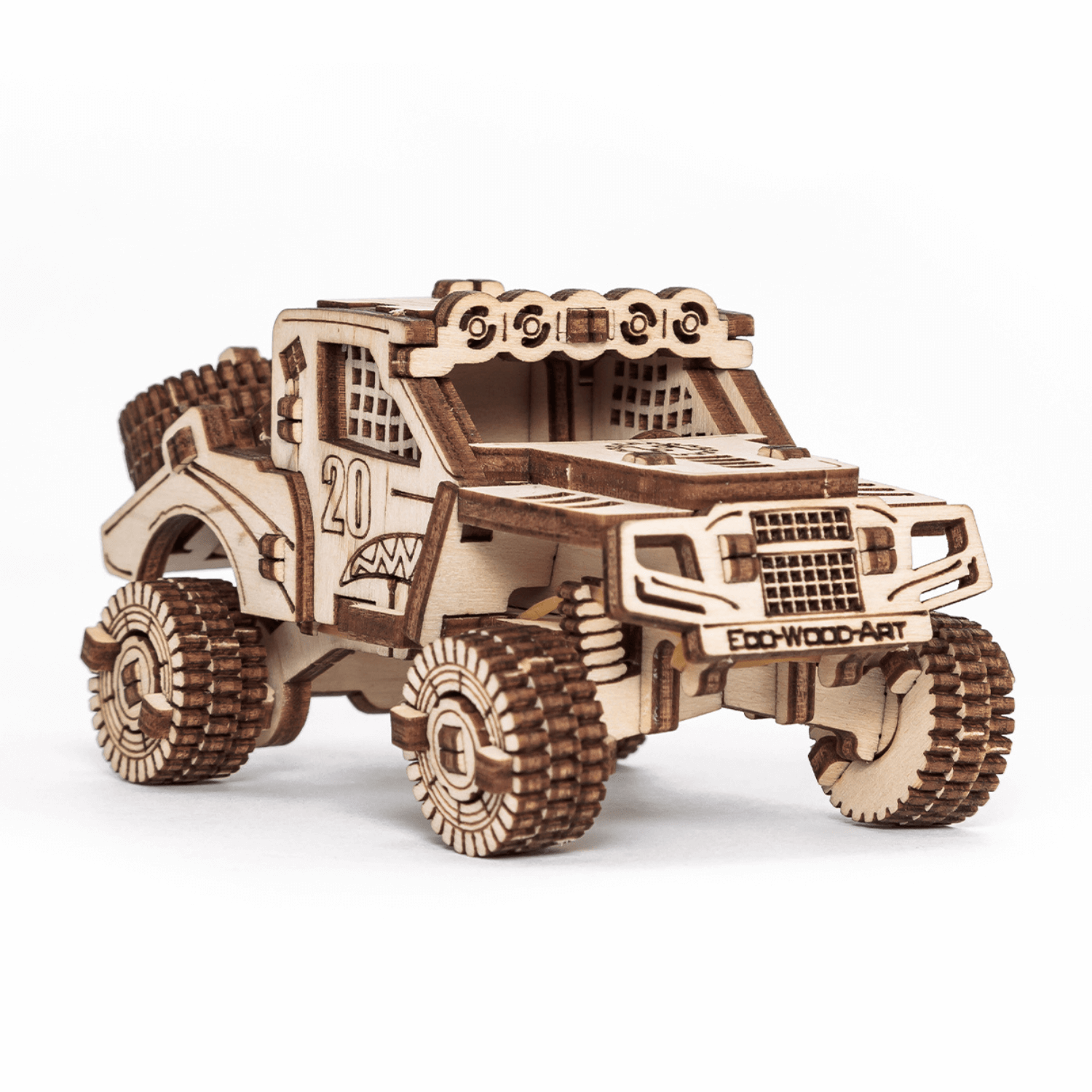 Action-Vehicle Set-Puzzle mécanique en bois-Eco-Wood-Art--