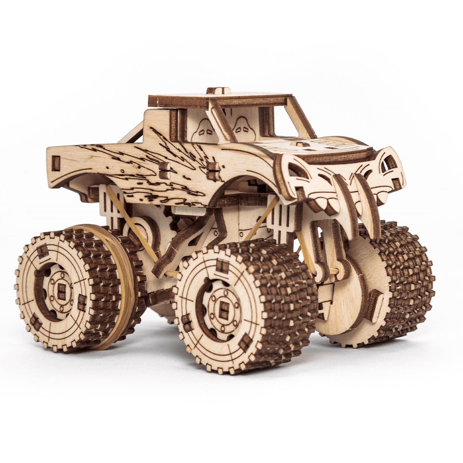 Action-Vehicle Set-Puzzle mécanique en bois-Eco-Wood-Art--