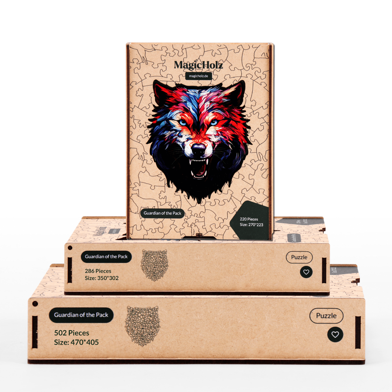 Wächter des Rudels | Wolf Holzpuzzle MagicHolz