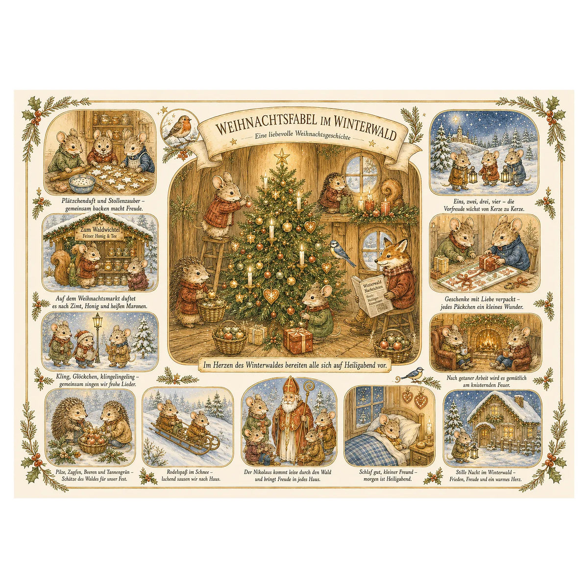 Weihnachtsfabel im Winterwald