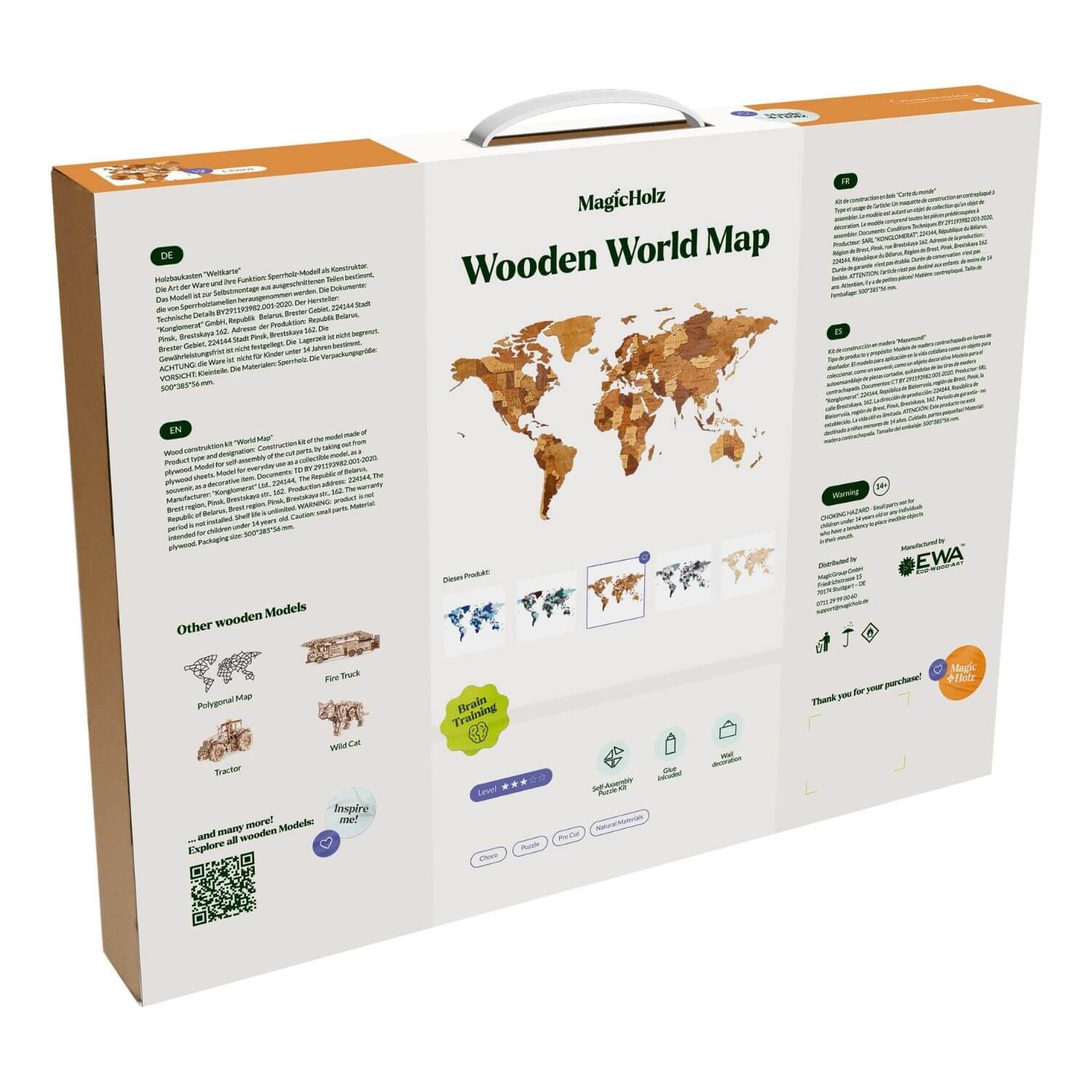 Mehrfarbige Holz Weltkarten Wandpuzzle Eco-Wood-Art