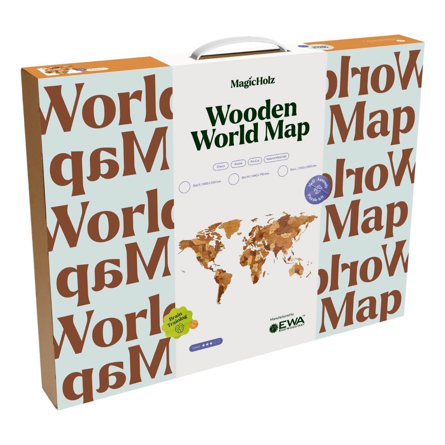 Mehrfarbige Holz Weltkarten | Wandpuzzle Wandpuzzle Eco-Wood-Art