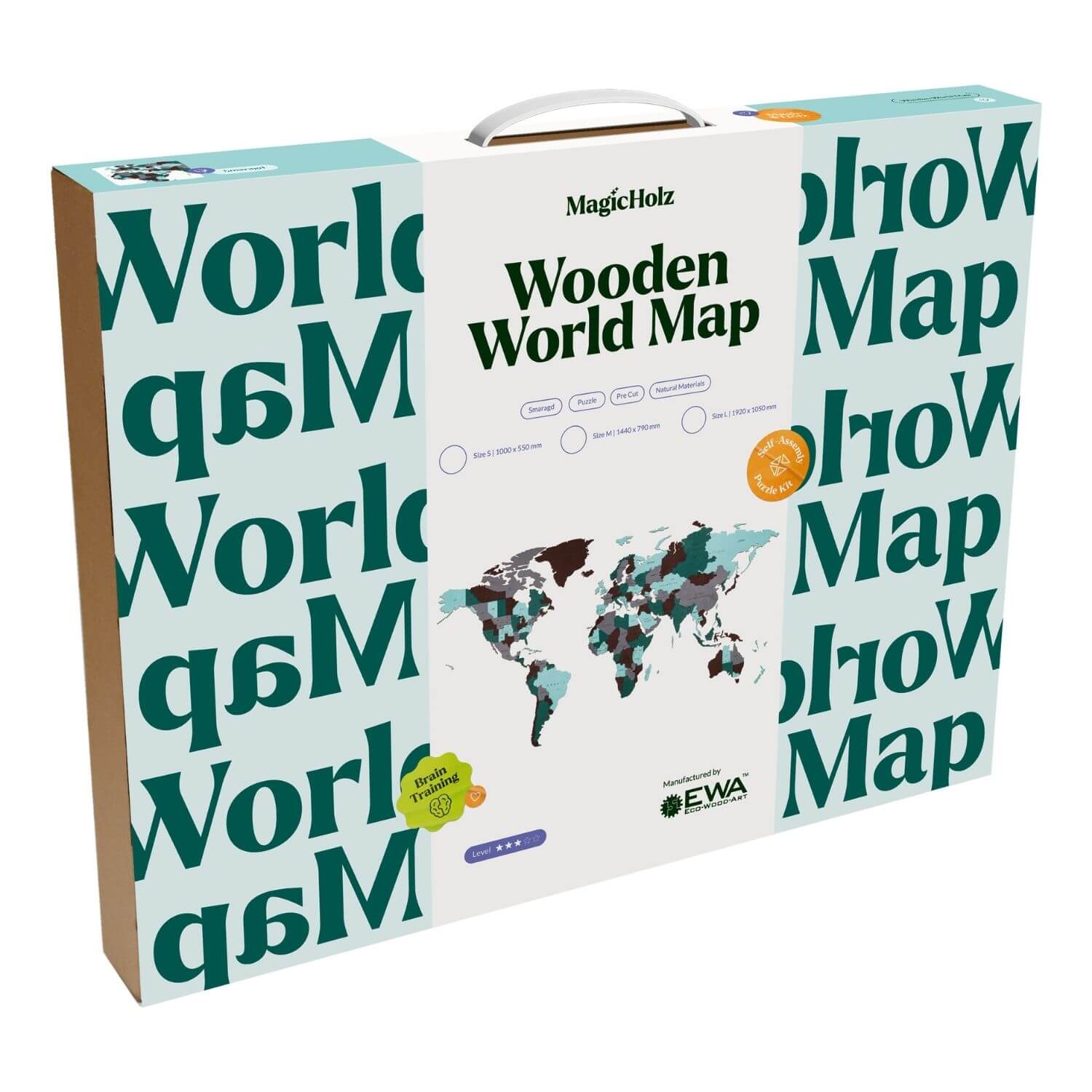 Mehrfarbige Holz Weltkarten | Wandpuzzle Wandpuzzle Eco-Wood-Art