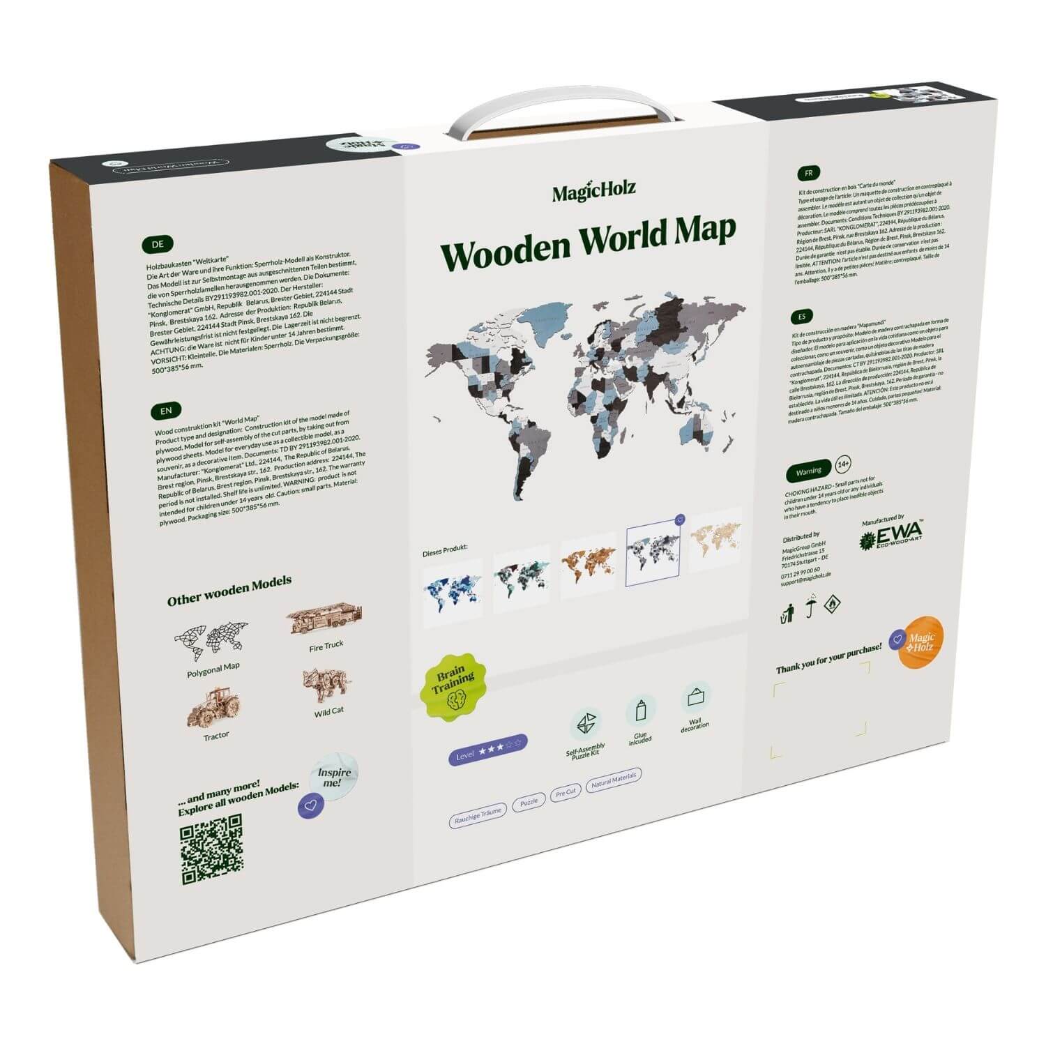 Mehrfarbige Holz Weltkarten | Wandpuzzle-Wandpuzzle-Eco-Wood-Art--