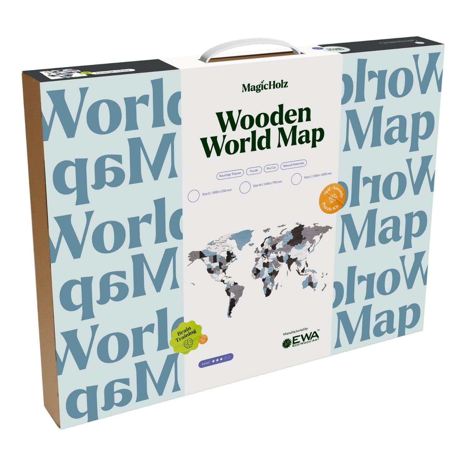 Mehrfarbige Holz Weltkarten | Wandpuzzle Wandpuzzle Eco-Wood-Art