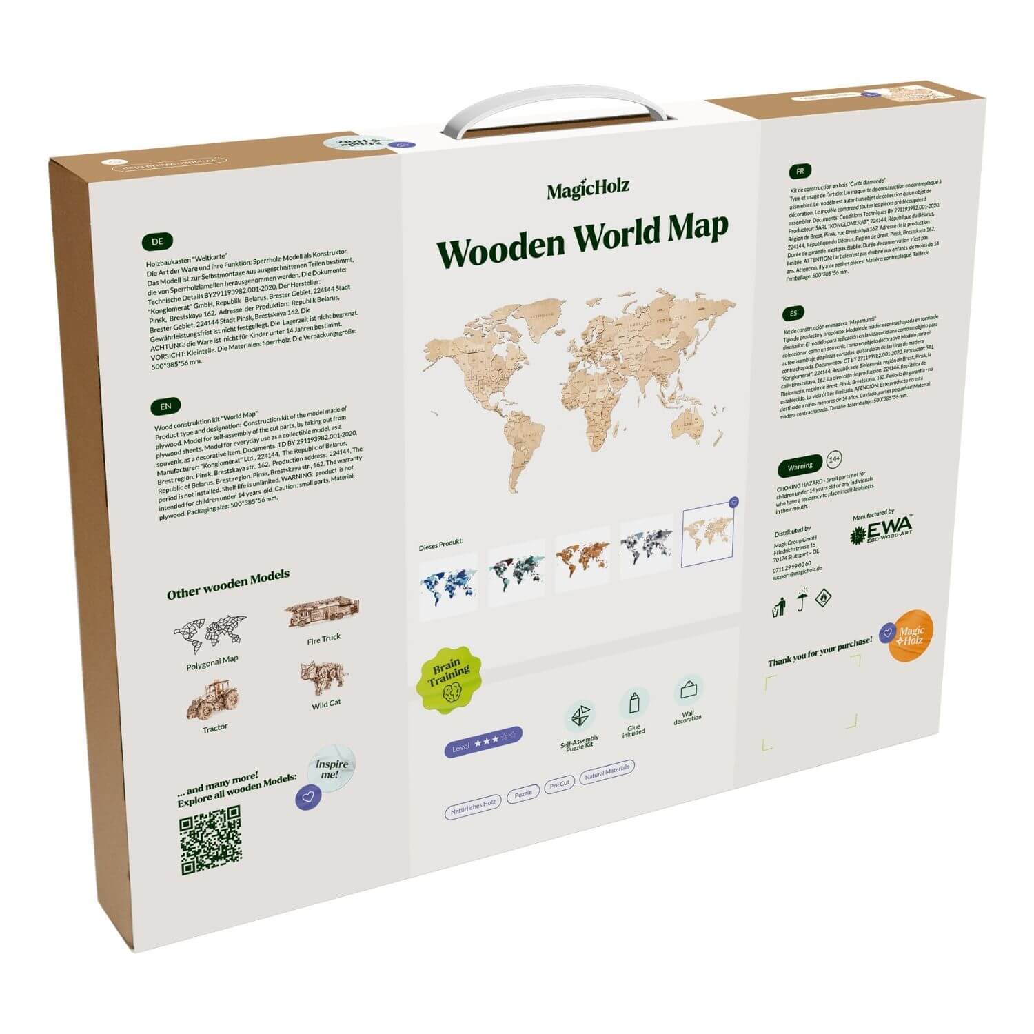 Mehrfarbige Holz Weltkarten | Wandpuzzle-Wandpuzzle-Eco-Wood-Art--