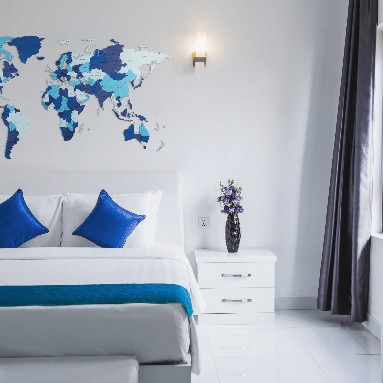 Mehrfarbige Holz Weltkarten Wandpuzzle Eco-Wood-Art