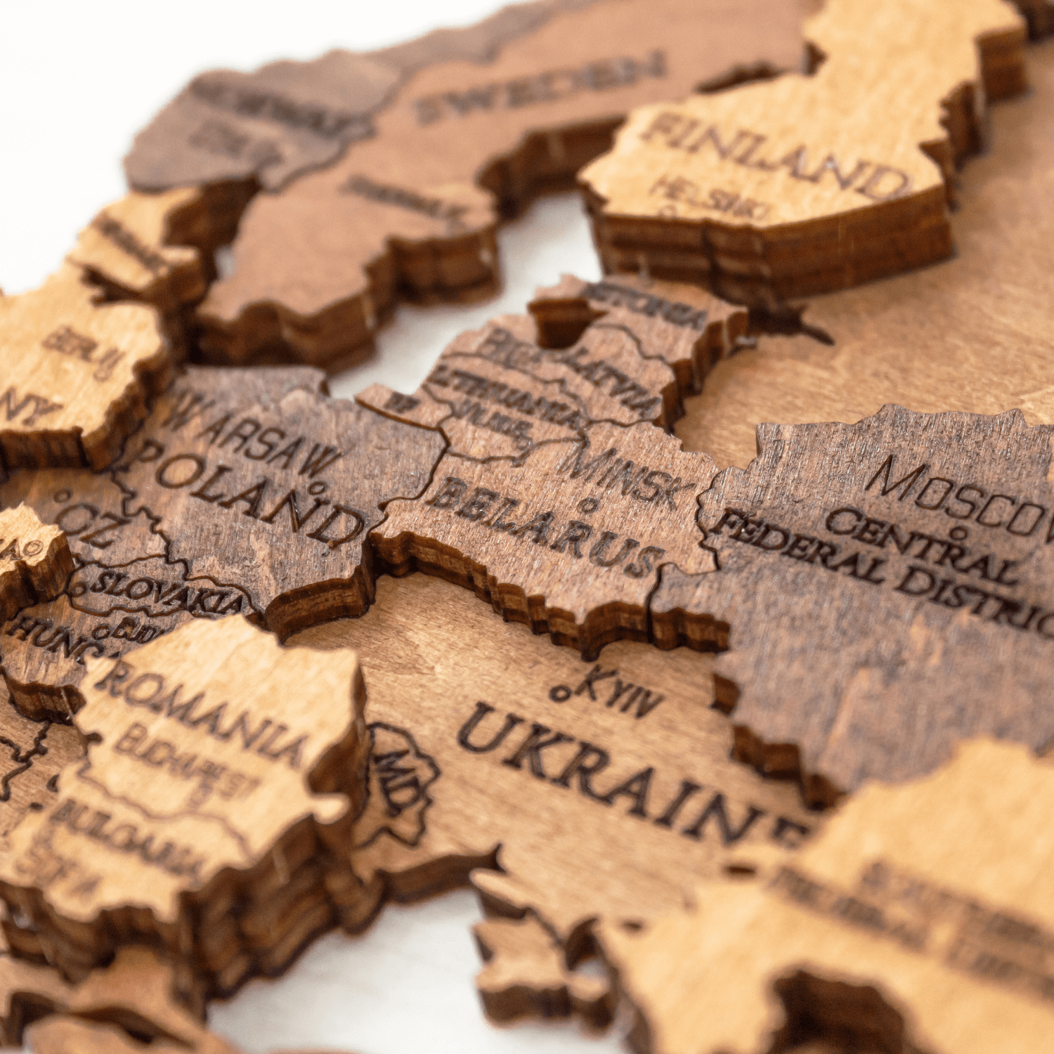 Mehrfarbige Holz Weltkarten Wandpuzzle Eco-Wood-Art