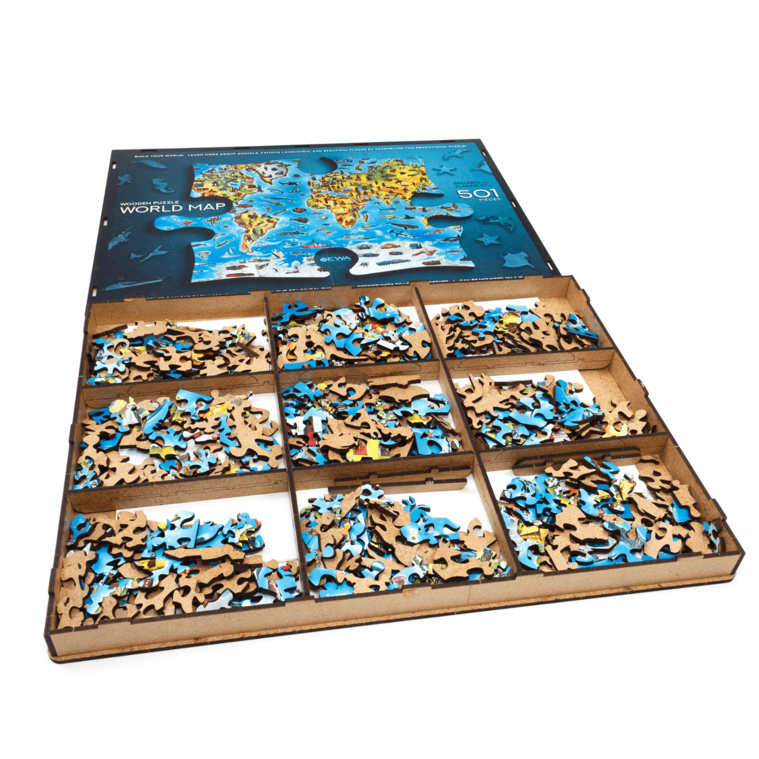 World map wooden puzzle-Eco-Wood-Art--