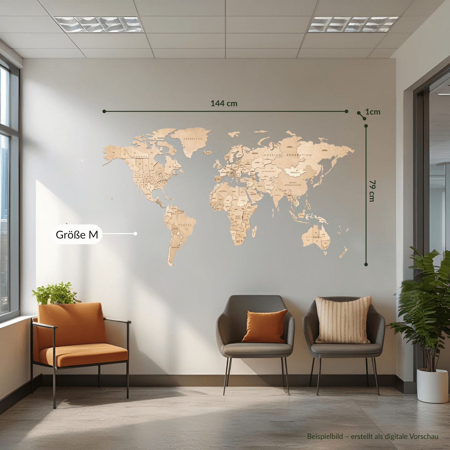 Mehrfarbige Holz Weltkarten