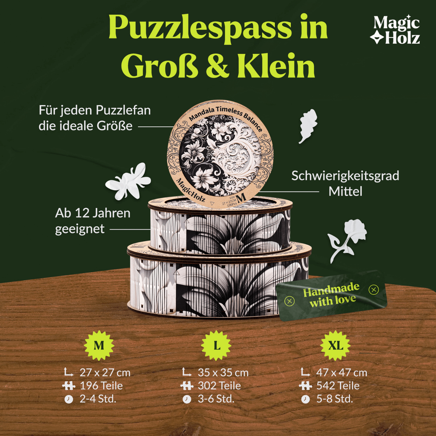 Zeitlose Ausgewogenheit | Mandala Holzpuzzle MagicHolz
