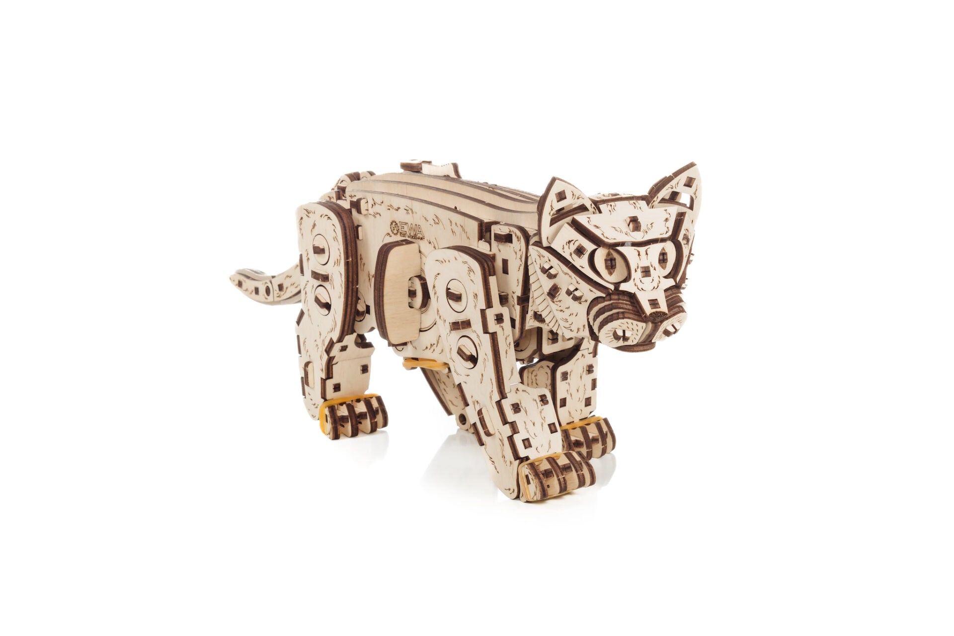 Chat en mouvement — Décoration en bois mécanique pour la fête des Mères Kit mécanique MagicHolz
