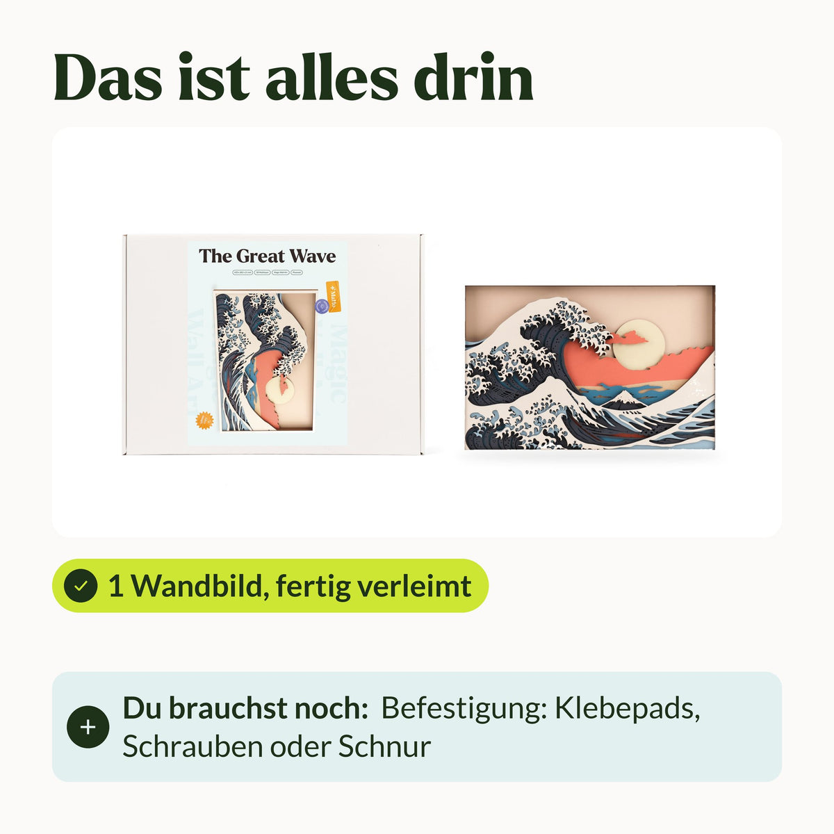 Magic Wall Kunst | 3D-wanddecoraties, wordt geleverd als kant-en-klaar wanddecoratie, bevestigingsmateriaal niet inbegrepen