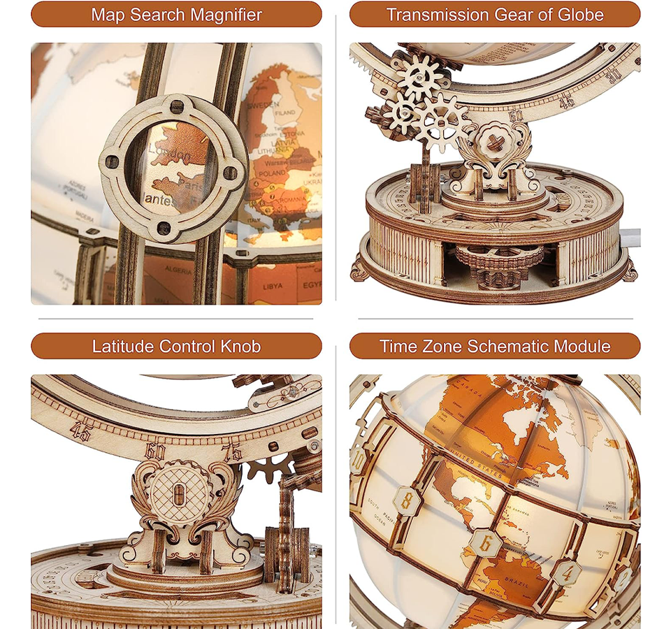 Luminous Globe Mechanical Wooden Puzzle Robotime