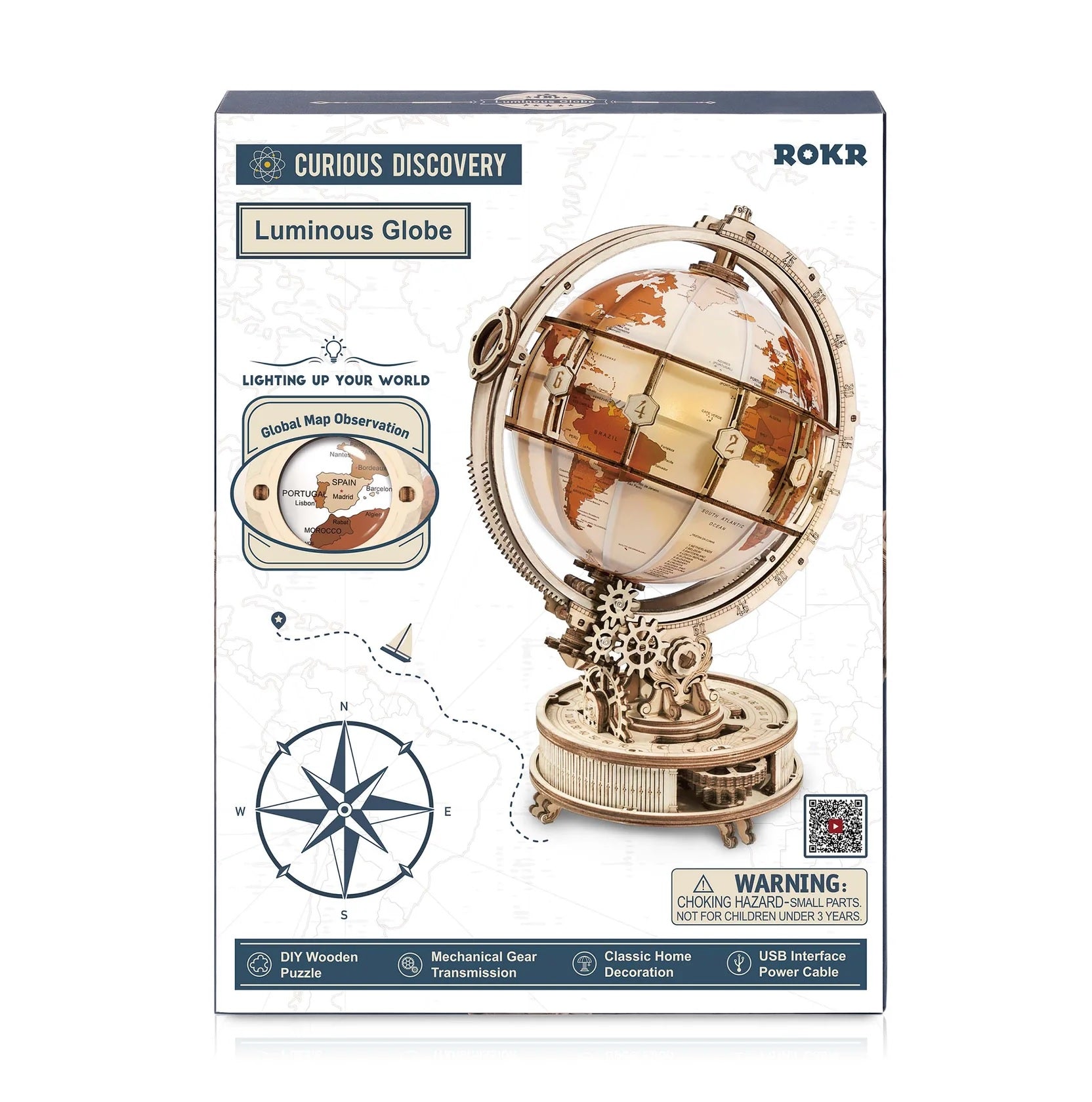 Luminous Globe Mechanical Wooden Puzzle Robotime