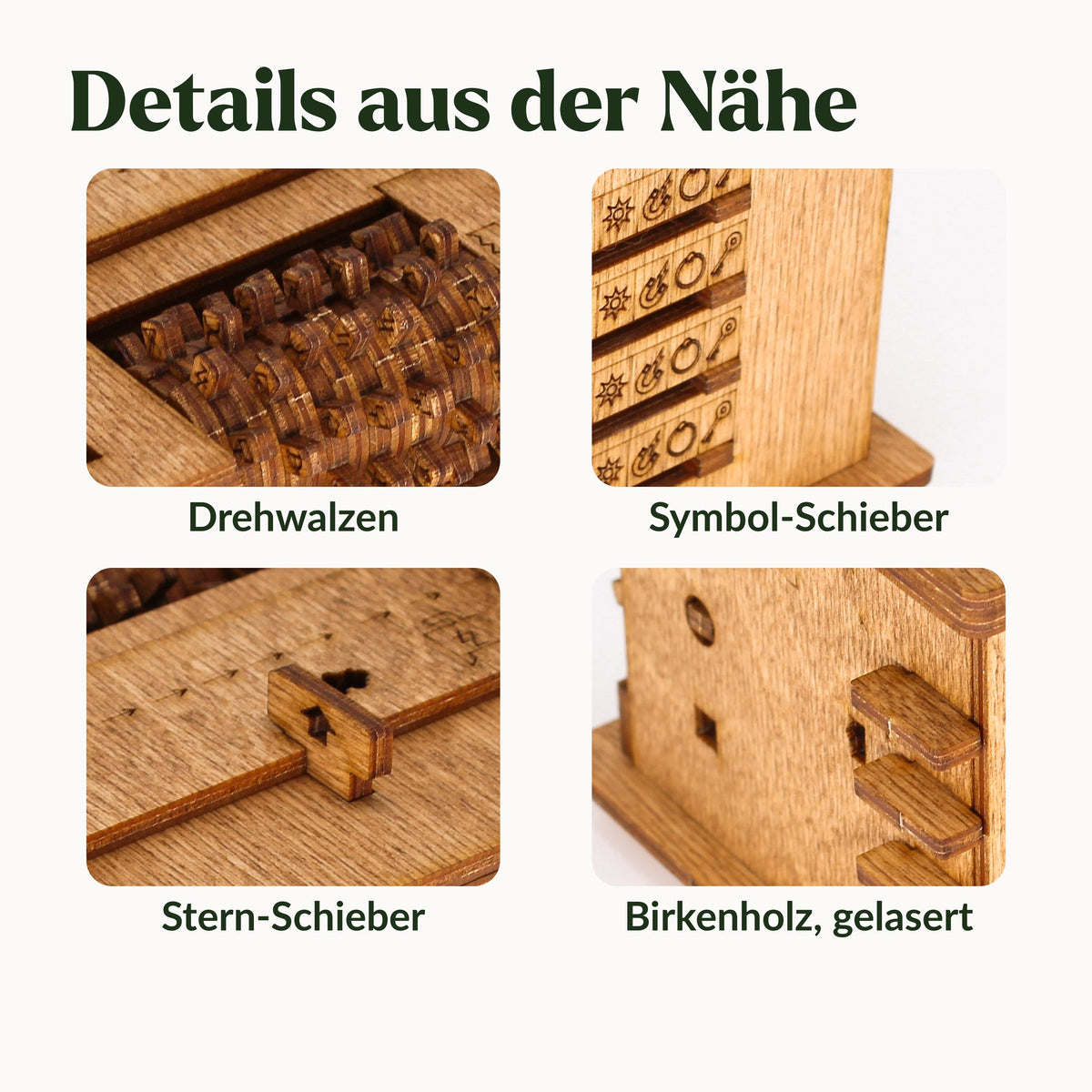 Cluebox's "Schrödinger's Cat" in Detail: Rotating reels, symbol sliders, star sliders, laser-cut birch wood
