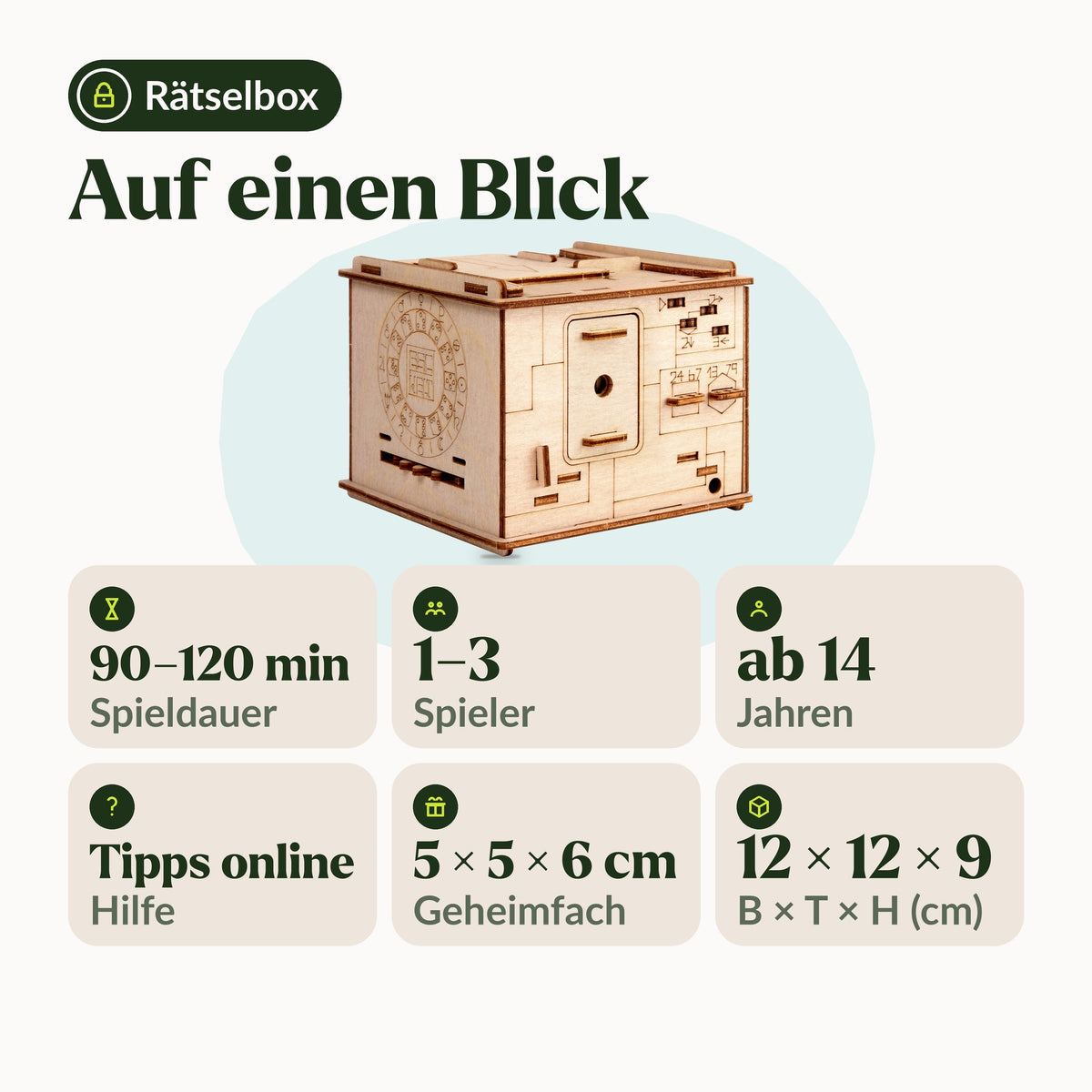 Space Box Riddle Box —At a Glance: 90 to 120 minutes, 1 to 3 players, ages 14 and up, tips available online