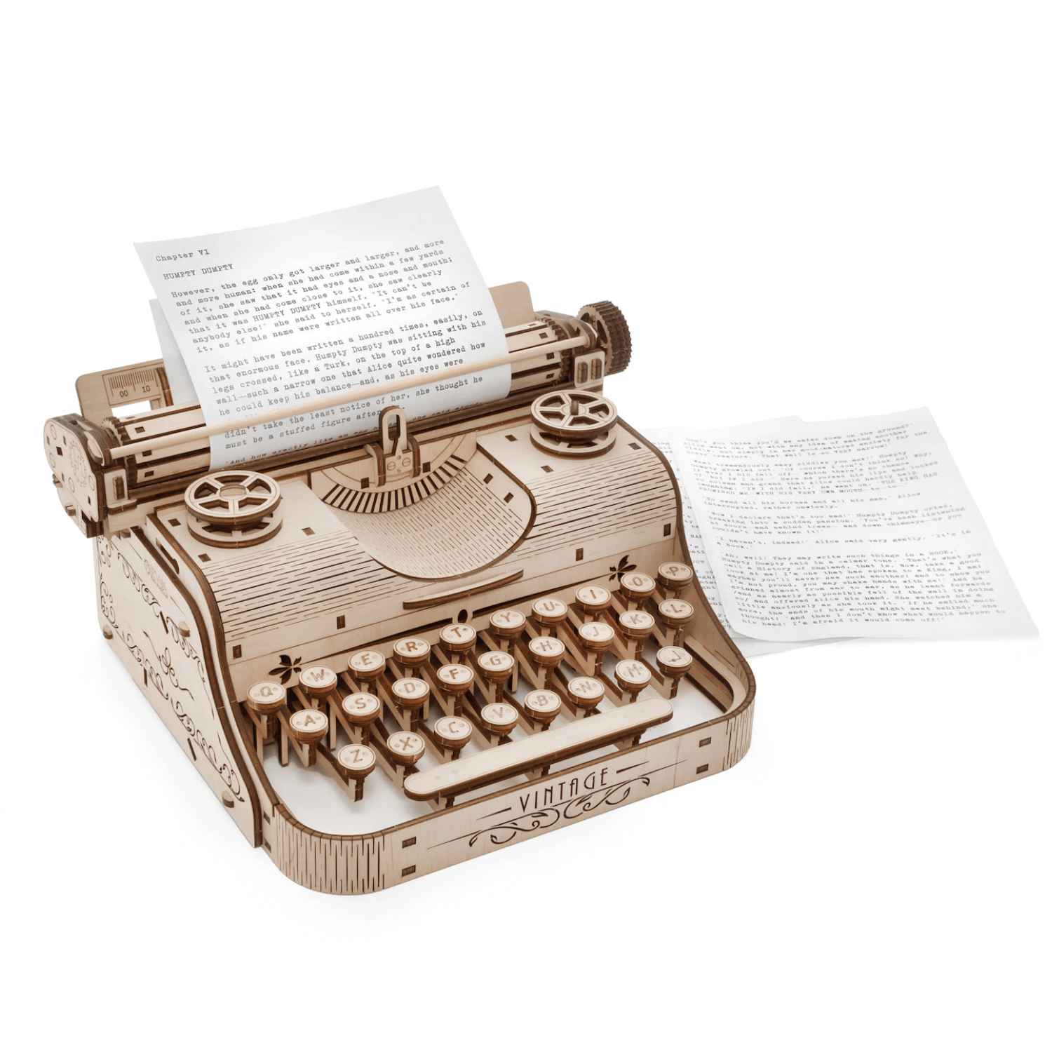 Typewriter Mechanical wooden puzzle Eco-Wood-Art