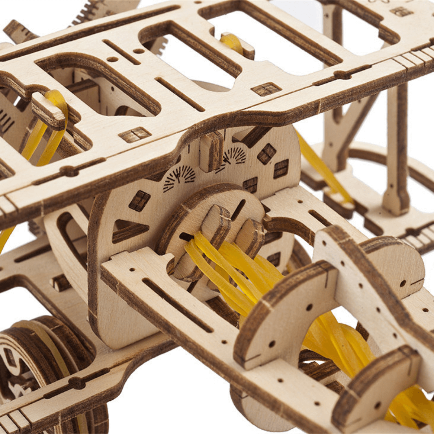 Mini biplan puzzle mécanique en bois Ugears