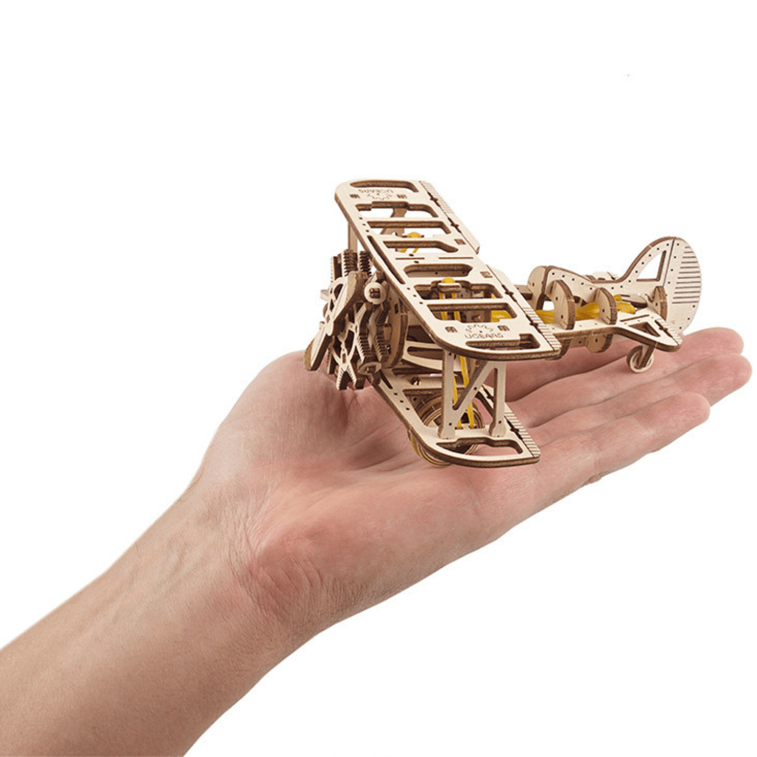 Mini biplan puzzle mécanique en bois Ugears