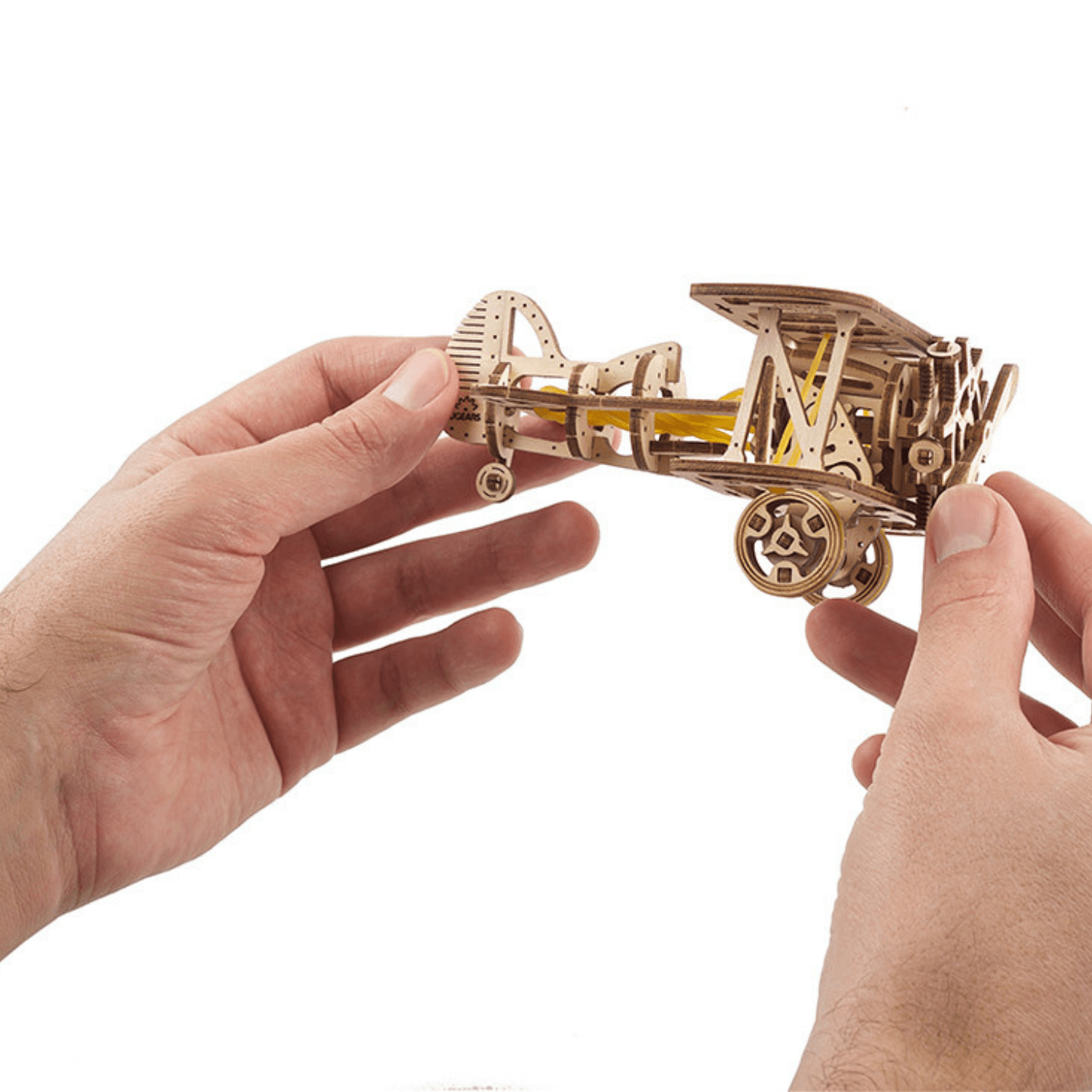 Mini biplan puzzle mécanique en bois Ugears