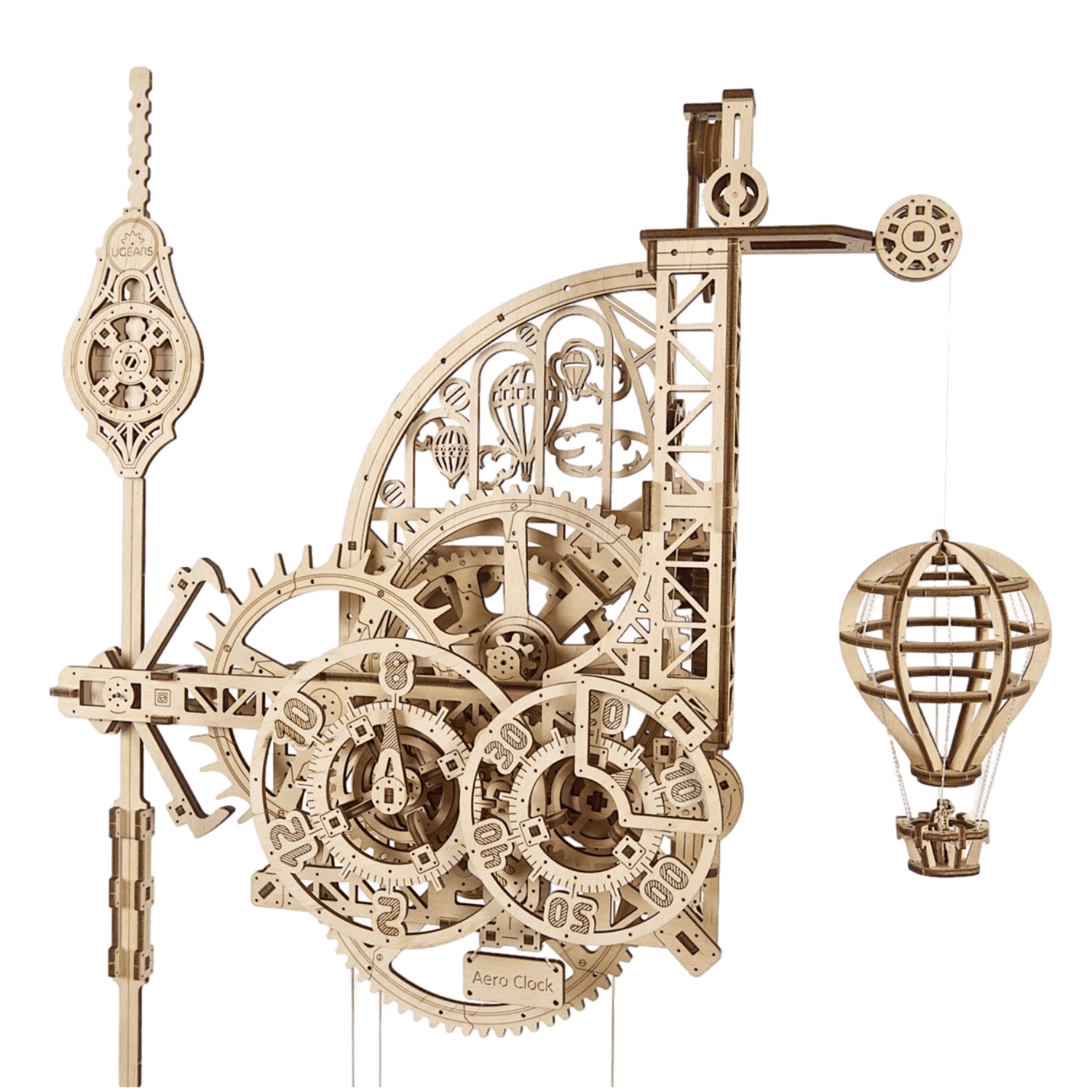 Aero Wanduhr mit Pendel Mechanisches Holzpuzzle Ugears