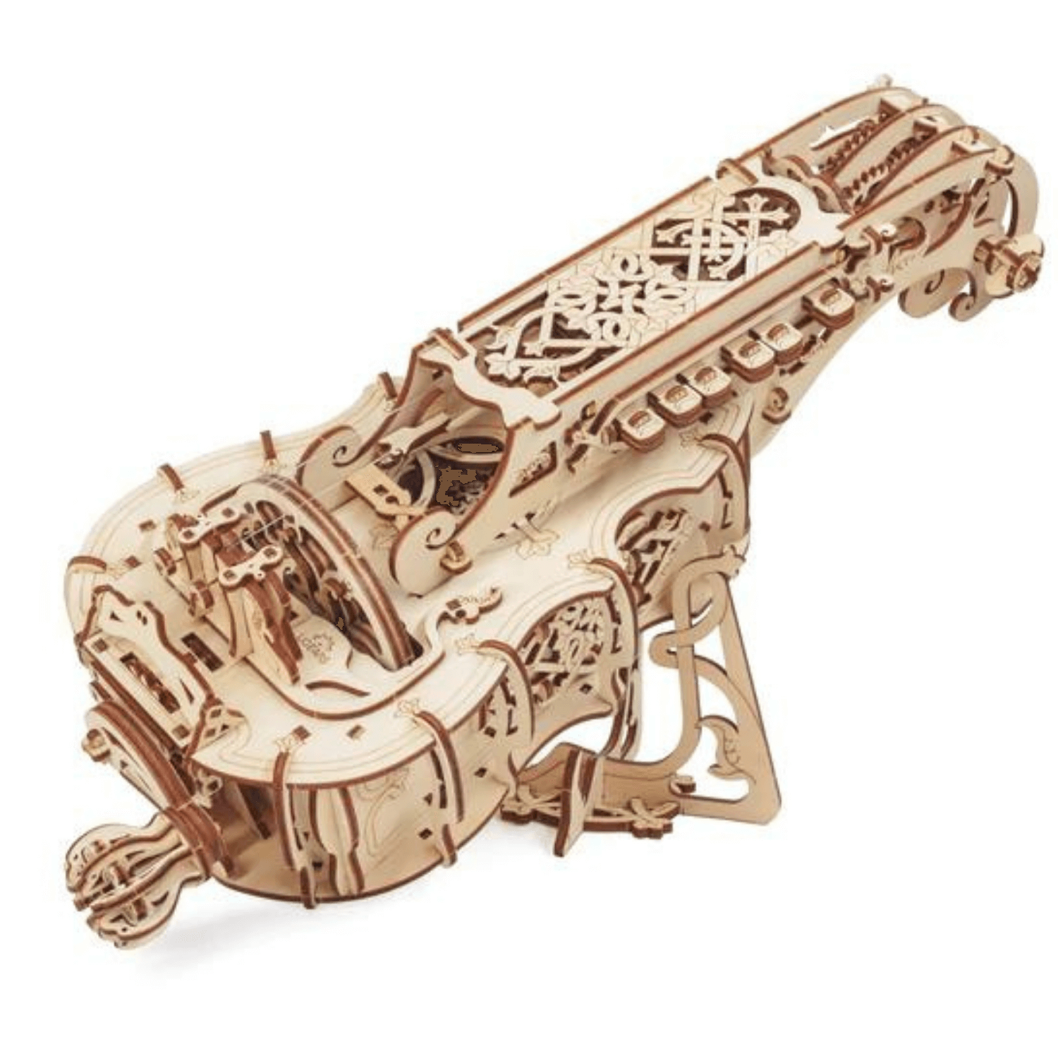 Hurdy Gurdy Drehleier Bausatz Mechanisches Holzpuzzle Ugears