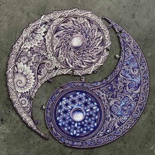 Mandala Übergreifende Gegensätze Holzpuzzle Unidragon