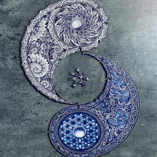 Mandala Übergreifende Gegensätze Holzpuzzle Unidragon