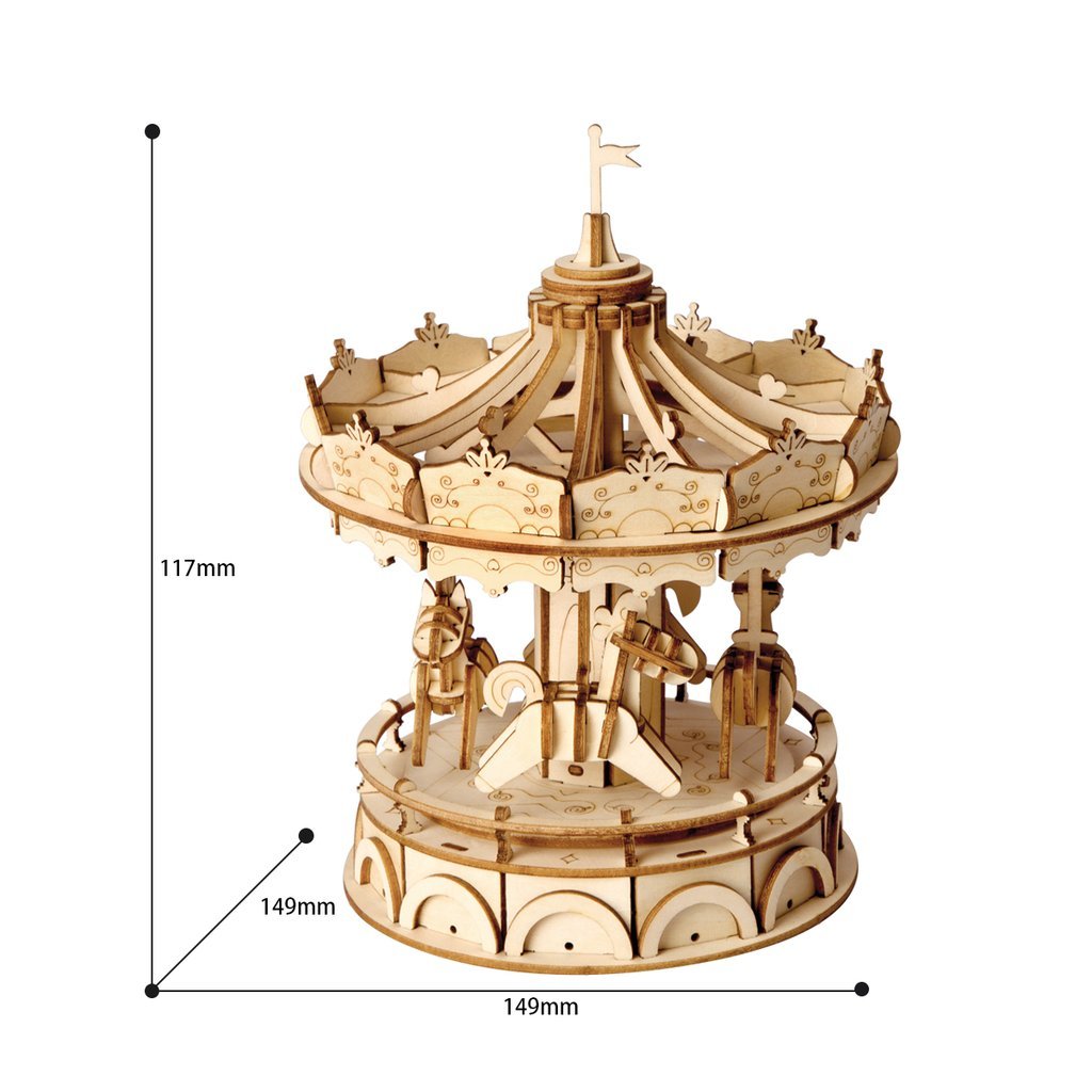 Karussell aus Holz als Puzzle 3D Puzzle Robotime