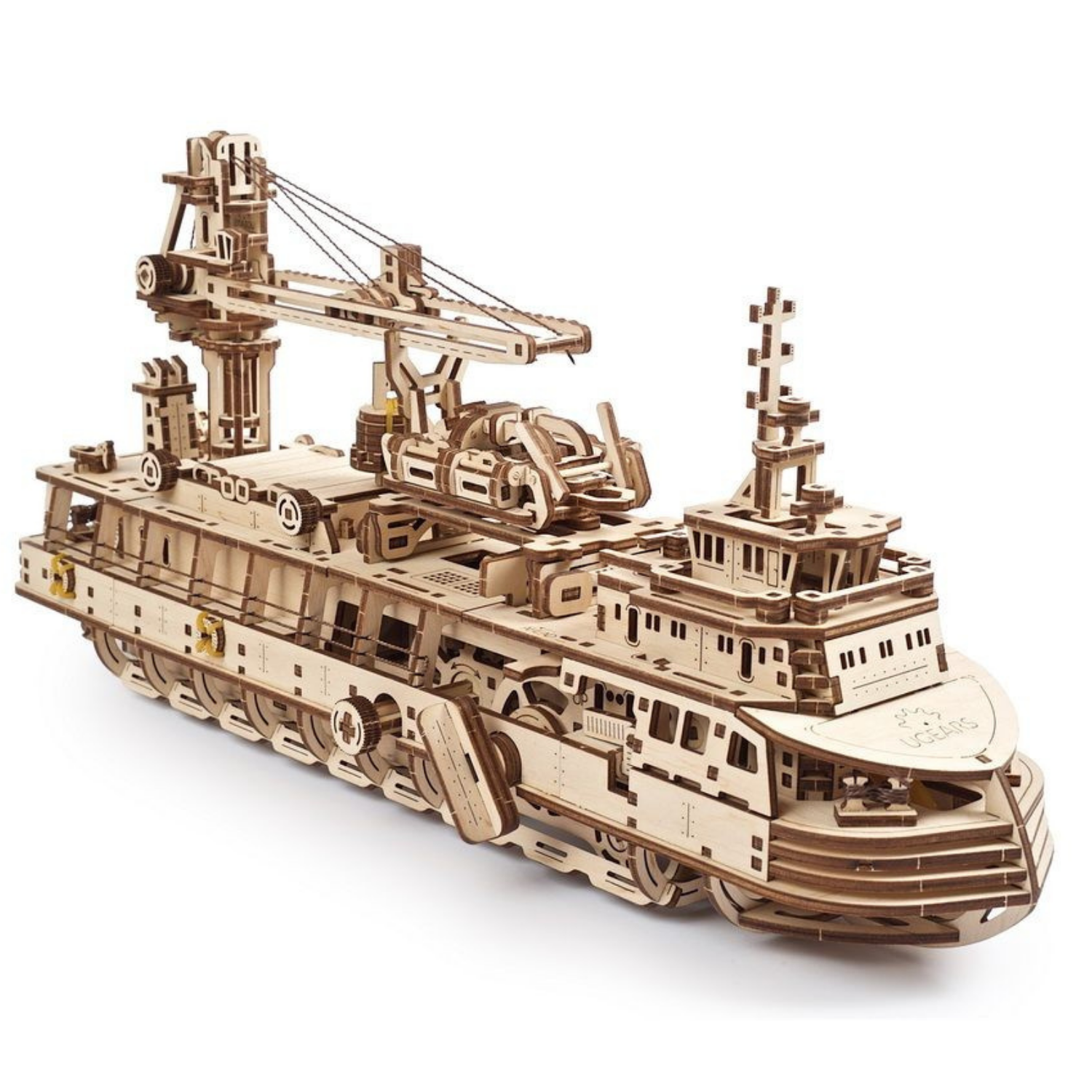 Forschungsschiff Mechanisches Holzpuzzle Ugears