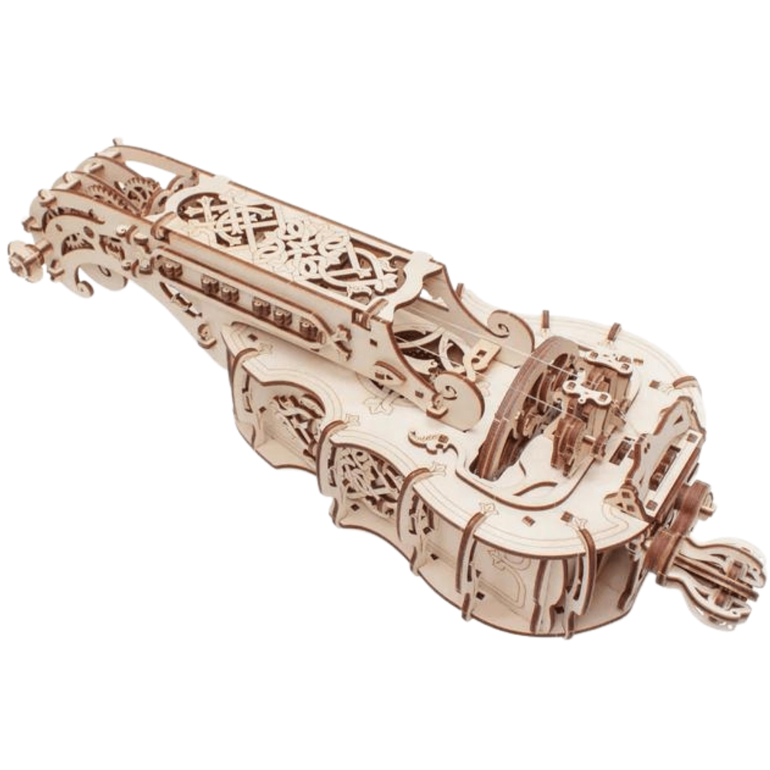 Hurdy Gurdy Drehleier Bausatz Mechanisches Holzpuzzle Ugears