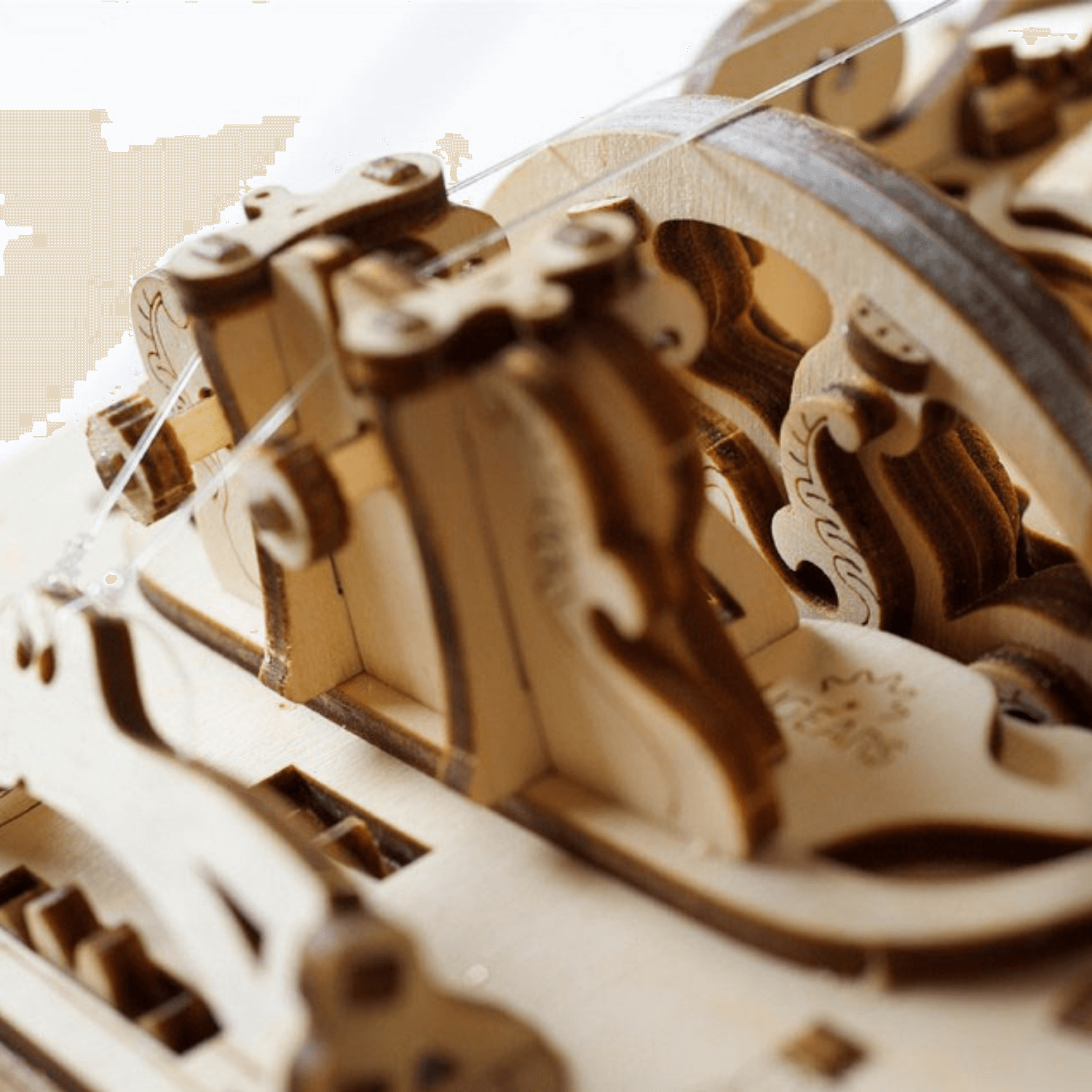 Hurdy Gurdy Drehleier Bausatz Mechanisches Holzpuzzle Ugears
