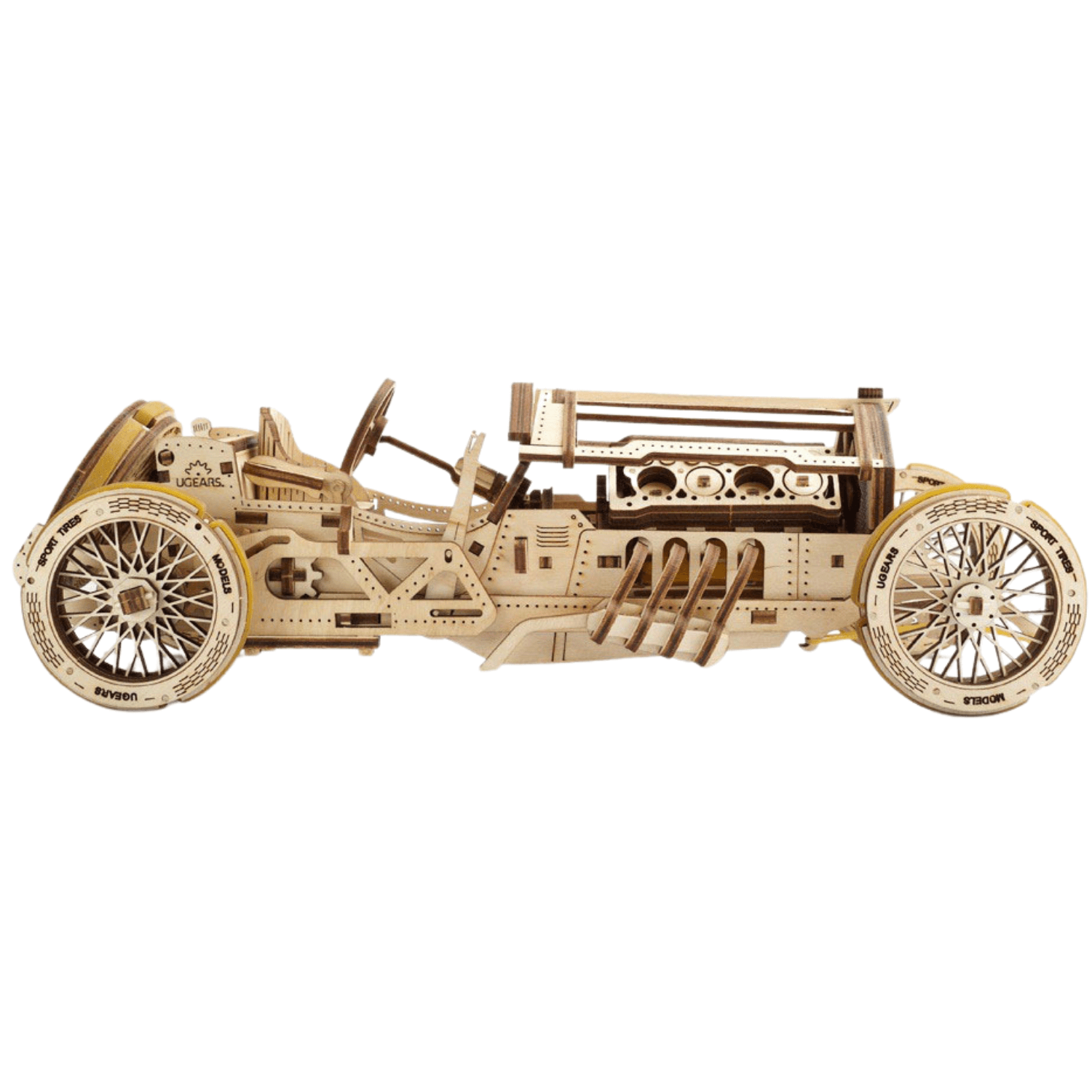 U-9 Grand Prix Car-Mechanical Wooden Puzzle-Ugears--