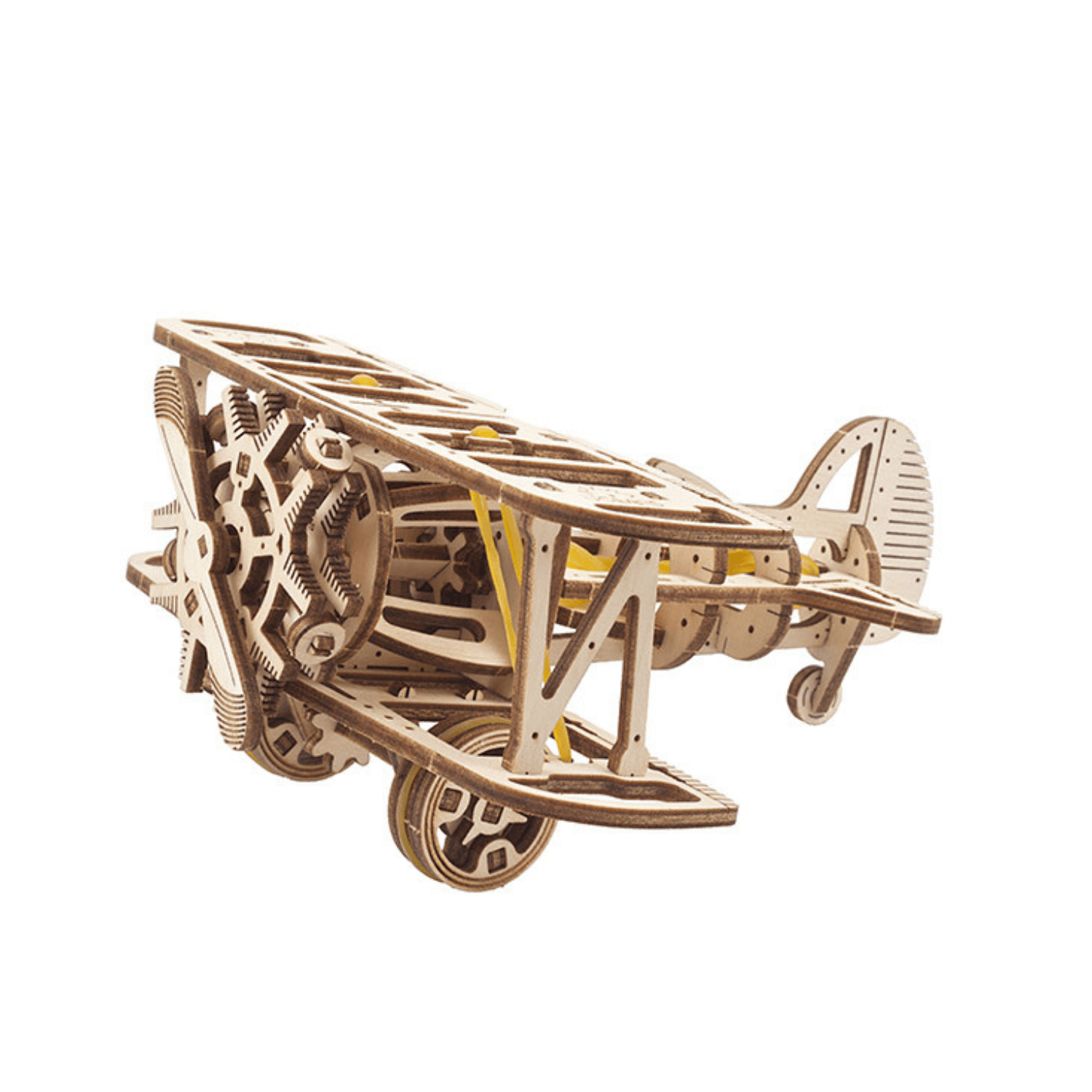 Mini biplan puzzle mécanique en bois Ugears