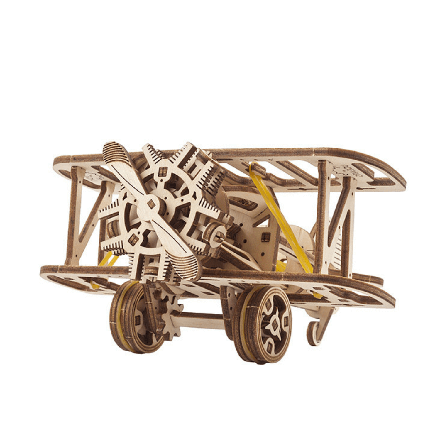 Mini biplan puzzle mécanique en bois Ugears