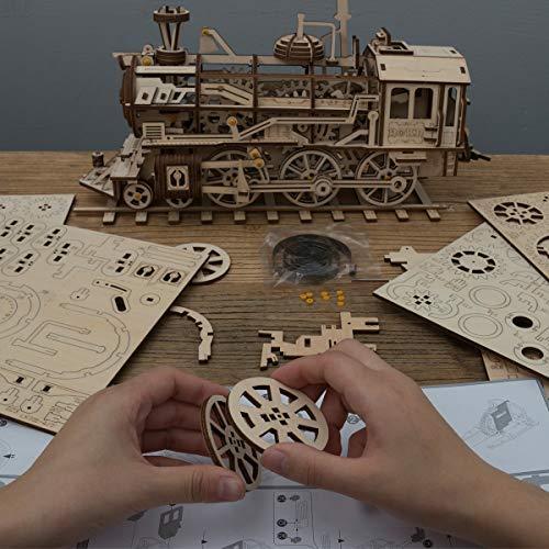 Mechanical Steam Train-Mechanical Wooden Puzzle-Robotime--