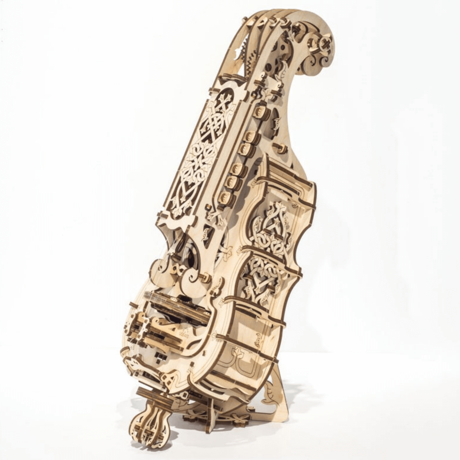 Hurdy Gurdy Drehleier Bausatz Mechanisches Holzpuzzle Ugears