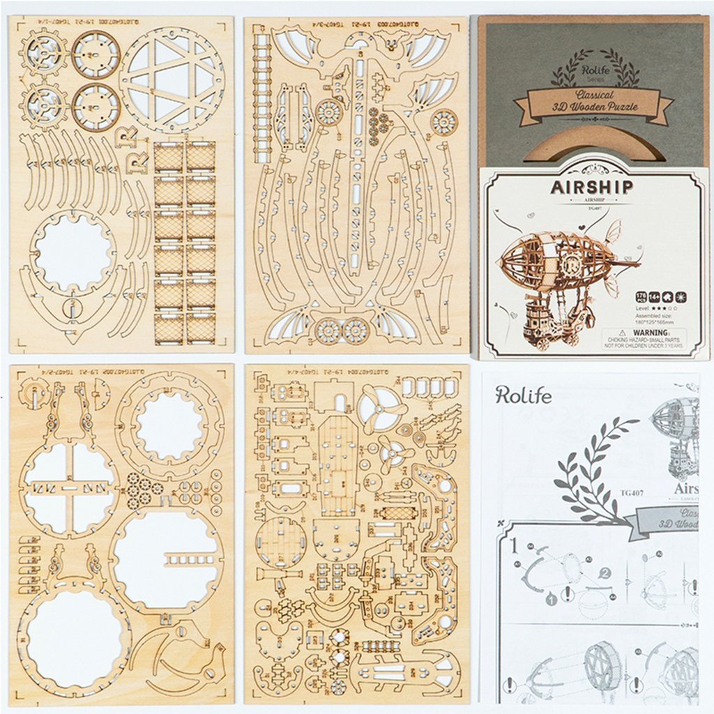 Airship wooden puzzle 3D puzzle Robotime