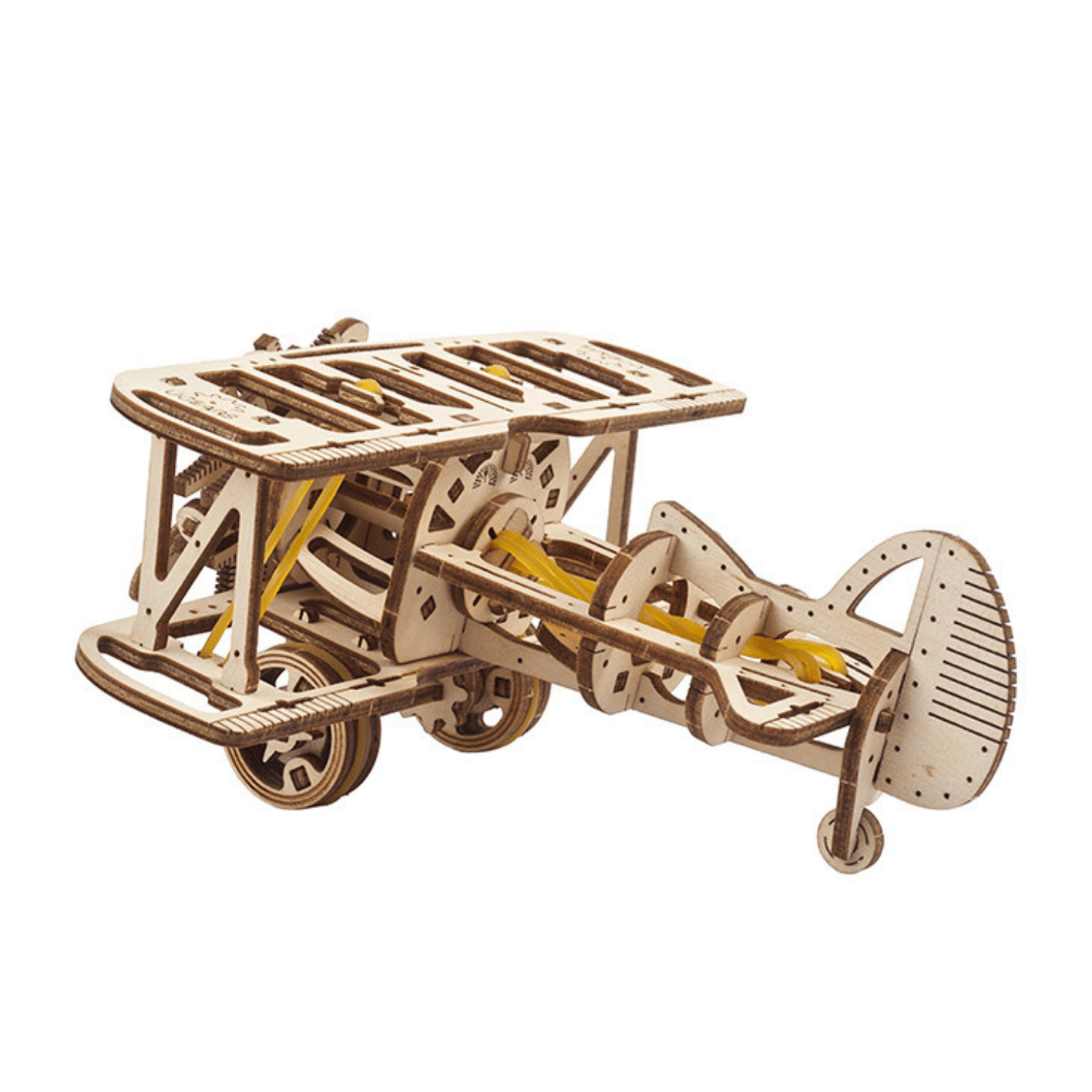 Mini biplan puzzle mécanique en bois Ugears