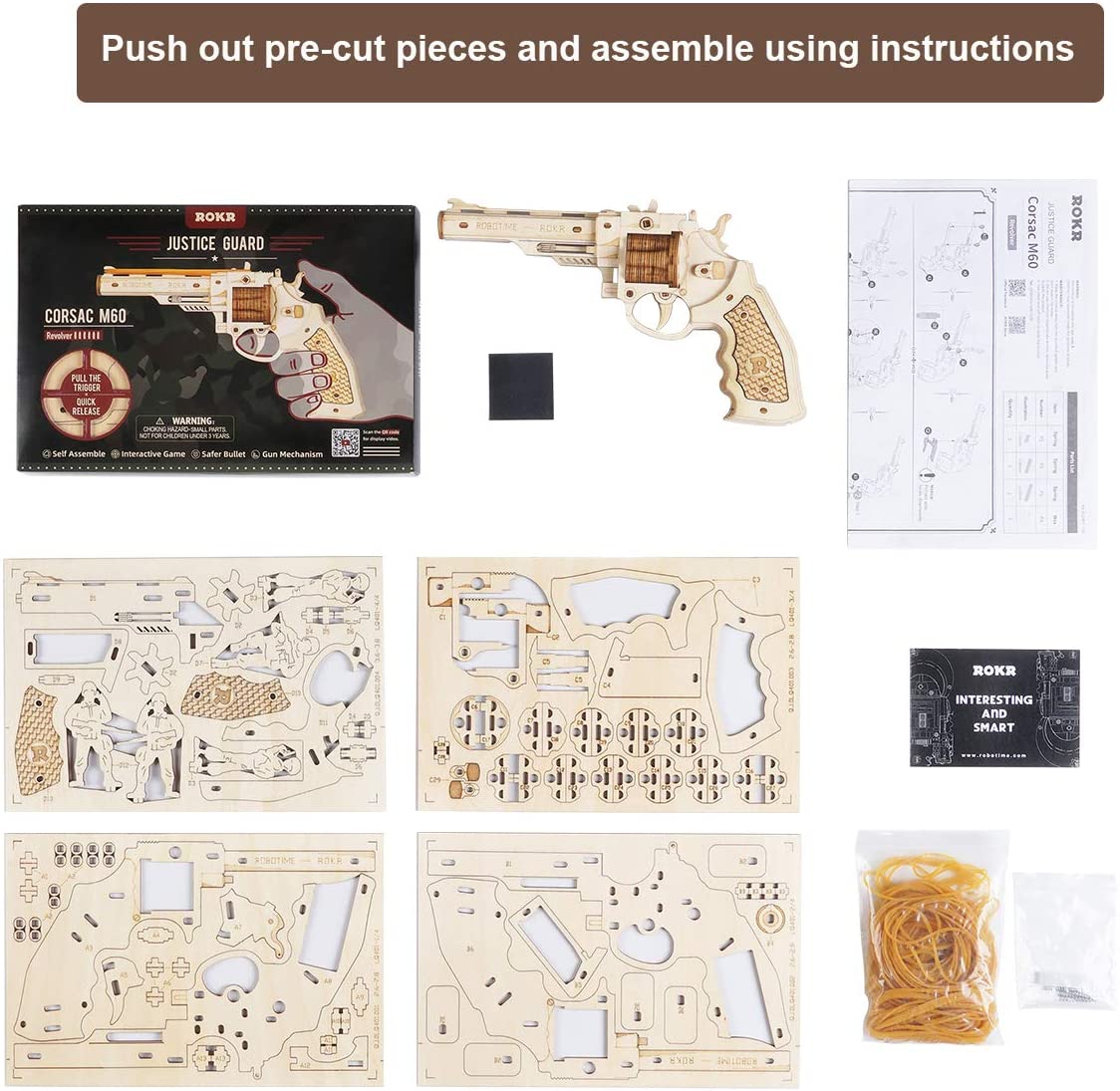 Arme en bois M60 Puzzle mécanique en bois Robotime